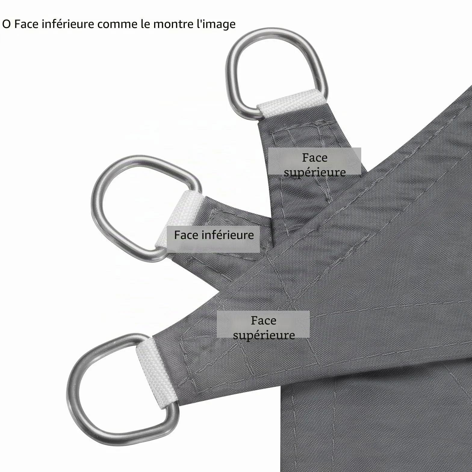 WOLTU Voile d'ombrage rectangulaire 3x5 m Imperméable Anti UV 93% Polyester Gris Jardin Terrasse