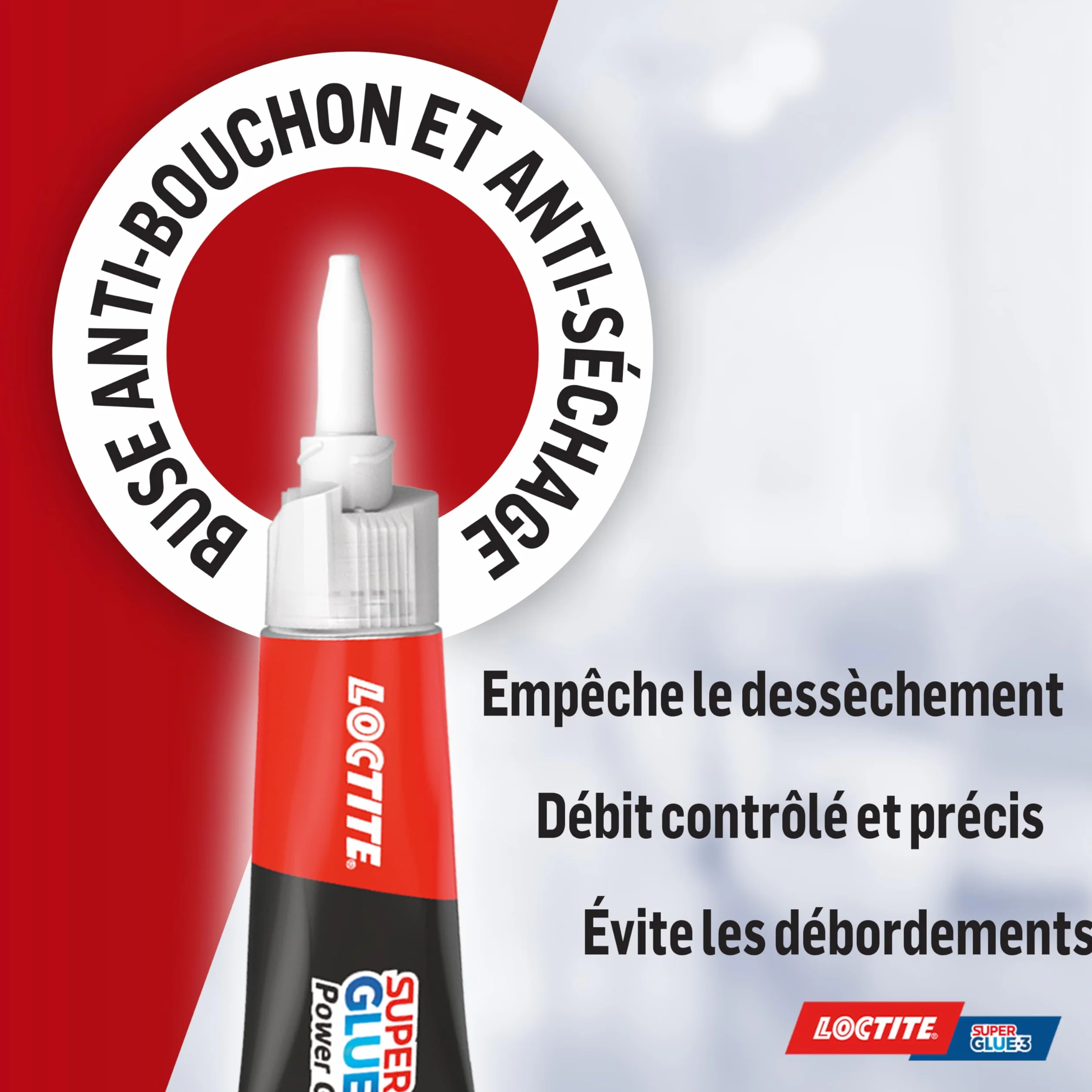 Loctite - Super Glue-3 Power Gel (2 tubes de 3 g) – Colle forte transparente ultra résistante – Colle gel multi-matériaux à séchage immédiat