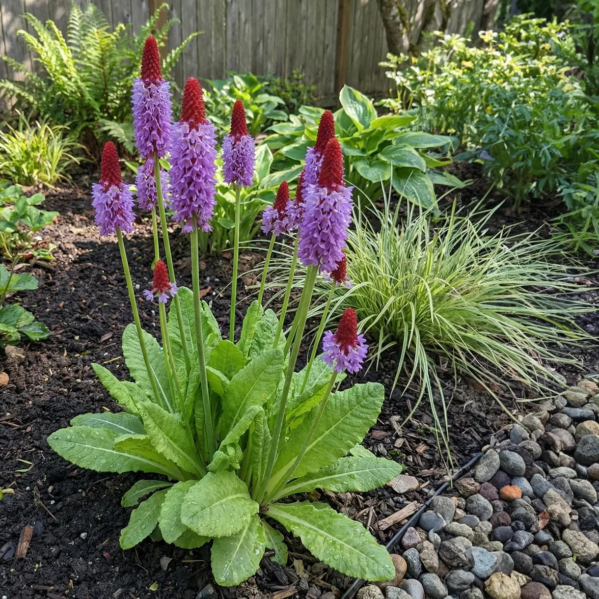 Bloomique Lot de 6 Primula Vialii Primevère Orchidée Vivace Hauteur 10-20 cm Pot 9 cm