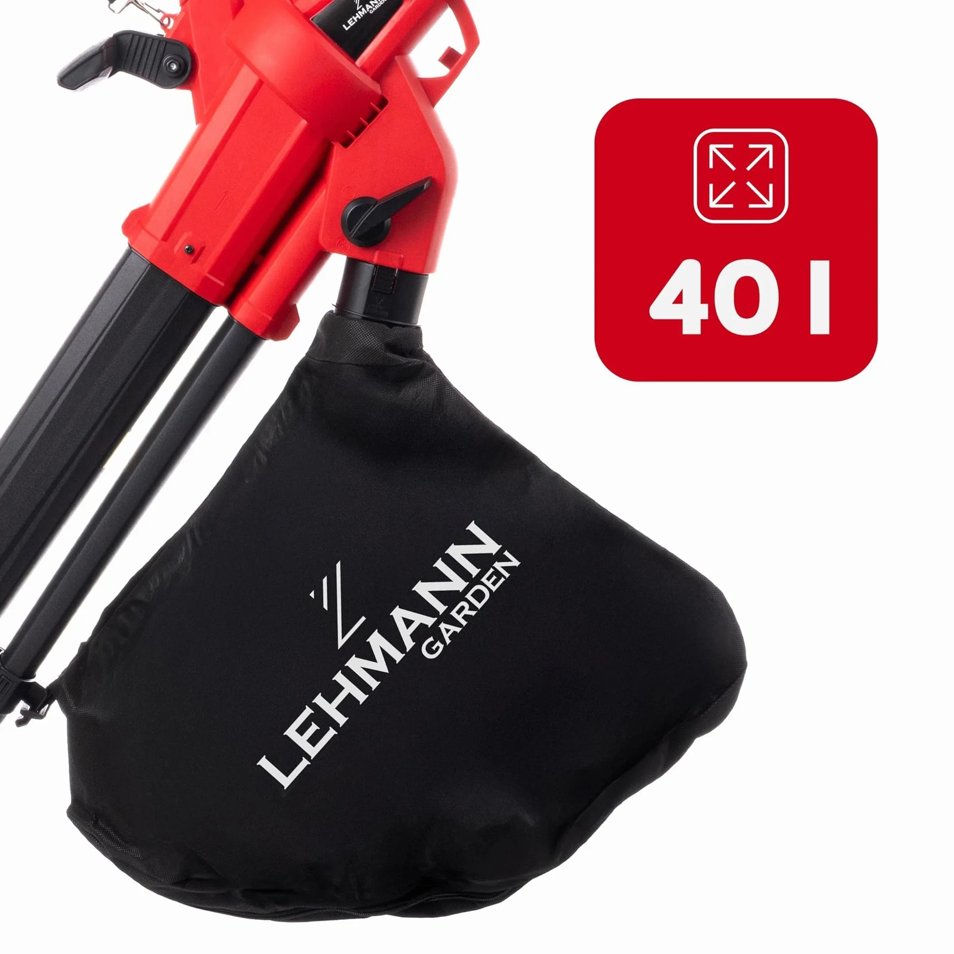 Lehmann 3 en 1 Souffleur de Feuilles Électrique, Aspirateur Broyeur 3500W, 270km/h, 15000 TR/Min, Sac 40L