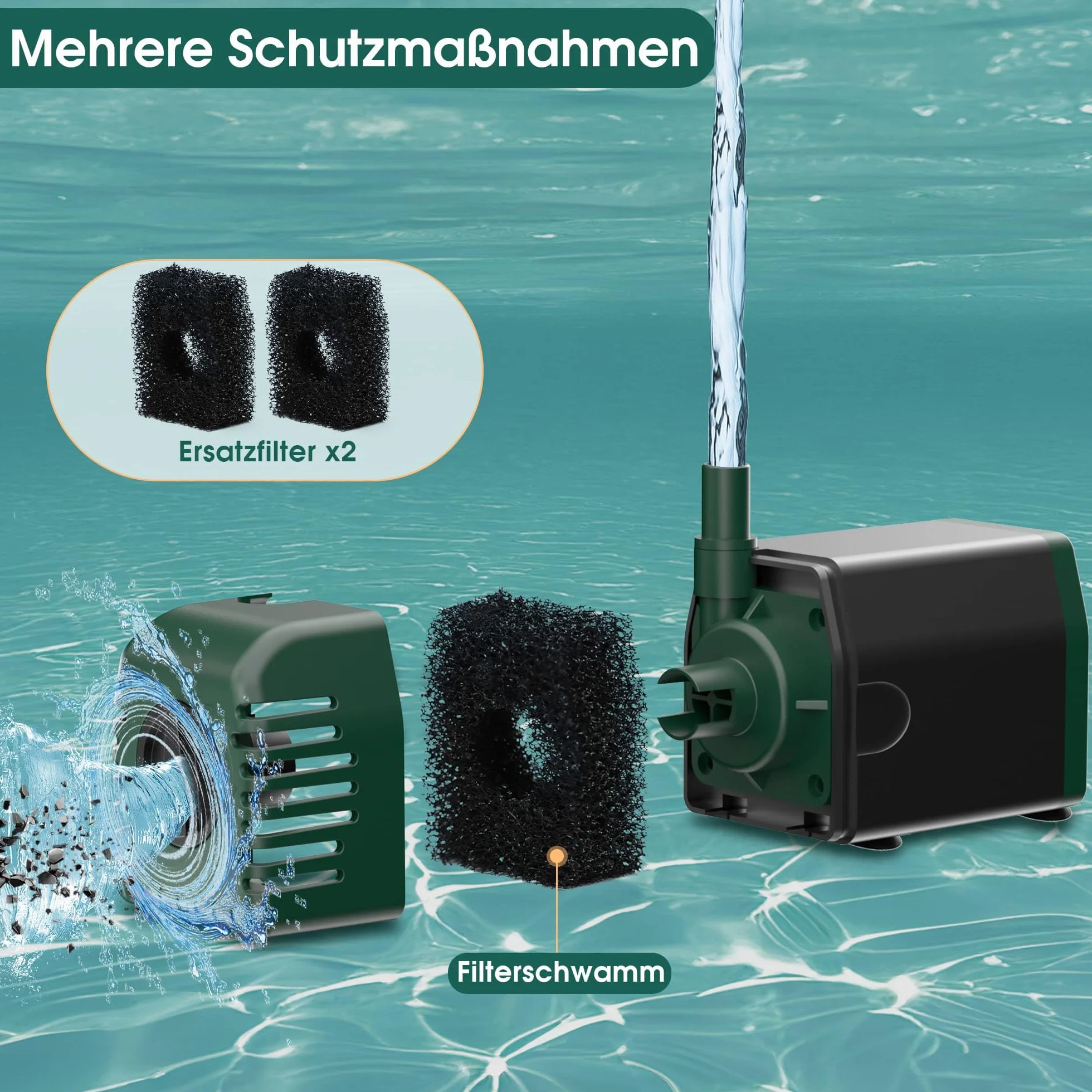 Fontaine solaire d'extérieur 20 W 875 l/h pompe bassin jardin 5-10 ㎡ silencieuse