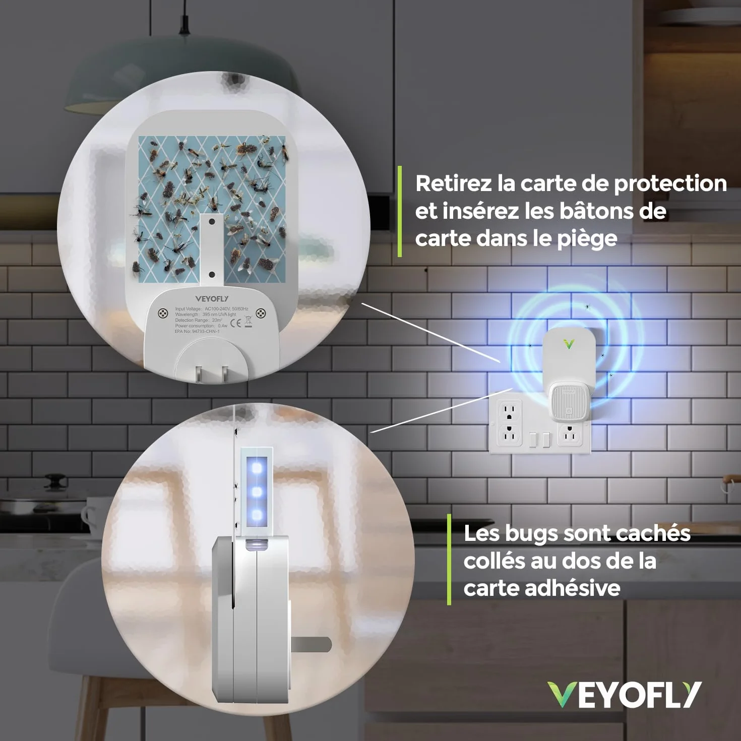 VEYOFLY Recharges pour piège à Insectes Volants, Attrape-Insectes, Tueur de moustiques (Lot de 5)