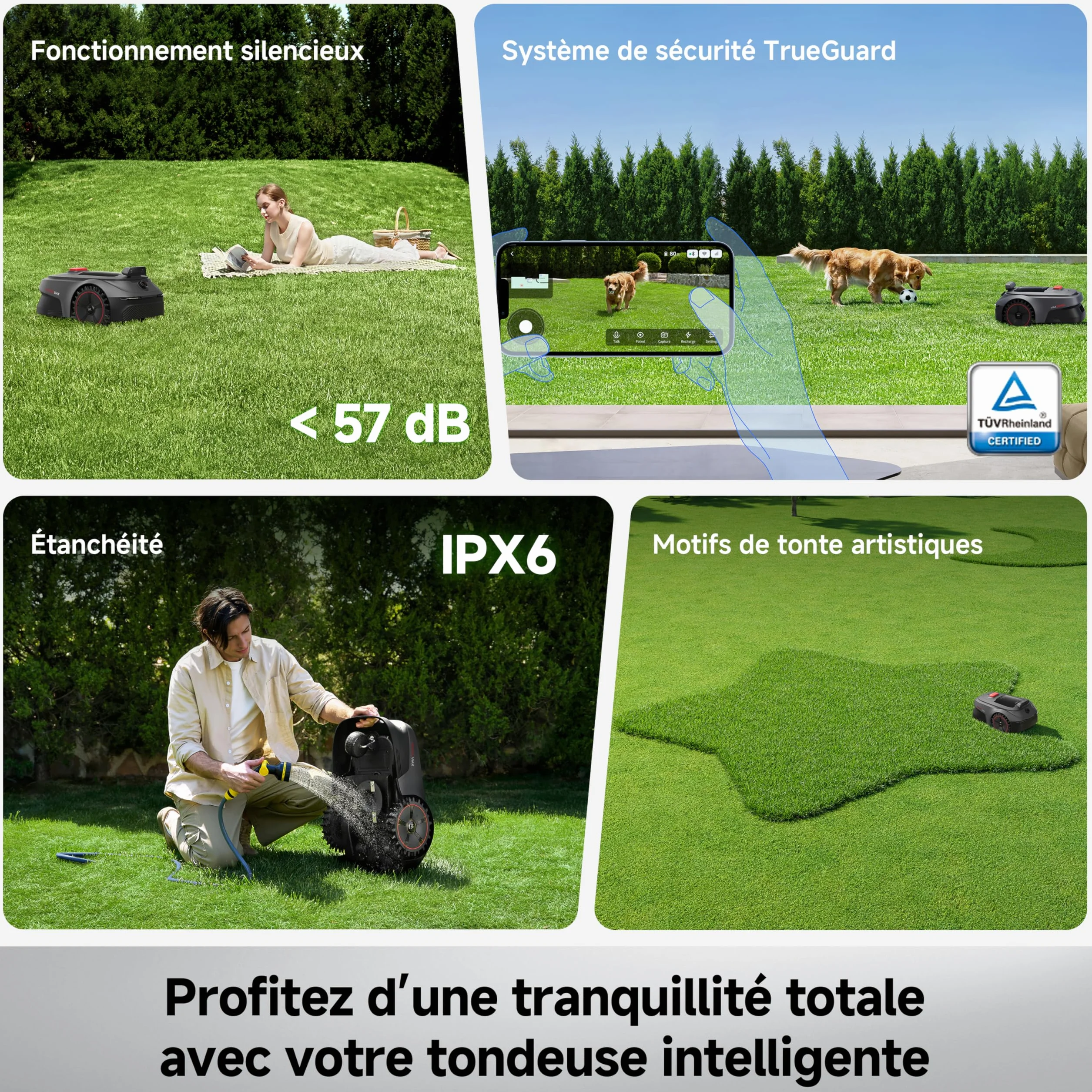 MOVA ViAX 500 Robot Tondeuse sans Fil 600 m² LiDAR 360° IA Double Vision