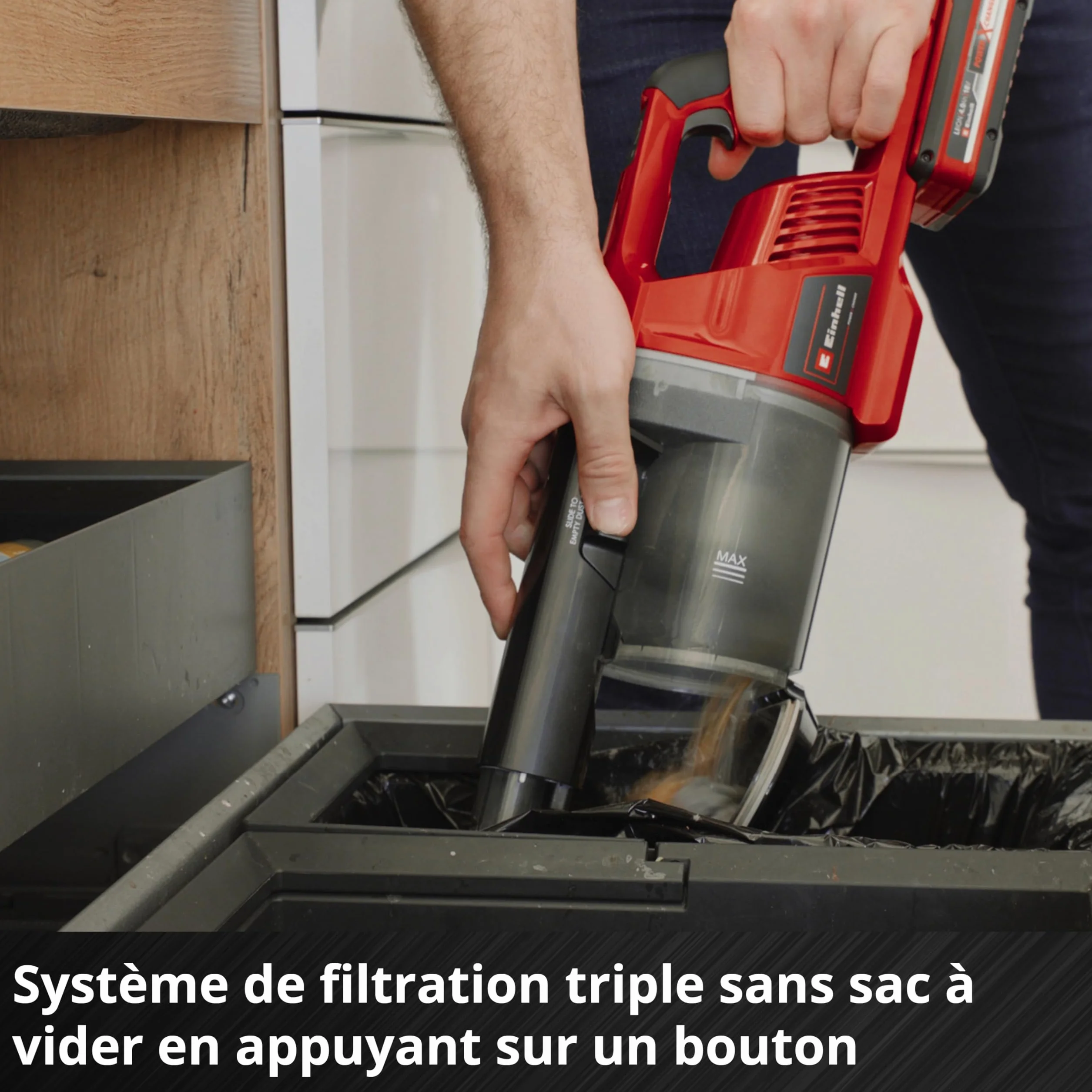 Einhell Aspirateur-Balai sans Fil Te-SV 18 Li Power X-Change 18 V 4,0 Ah avec Batterie