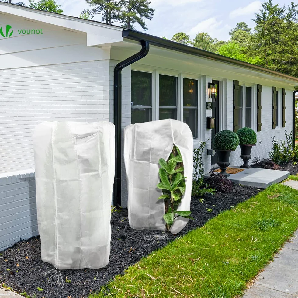 Housse Hivernage Plante Lot de 3 120x180cm en Polypropylène 80g/m² avec Cordon Serrage Zipper