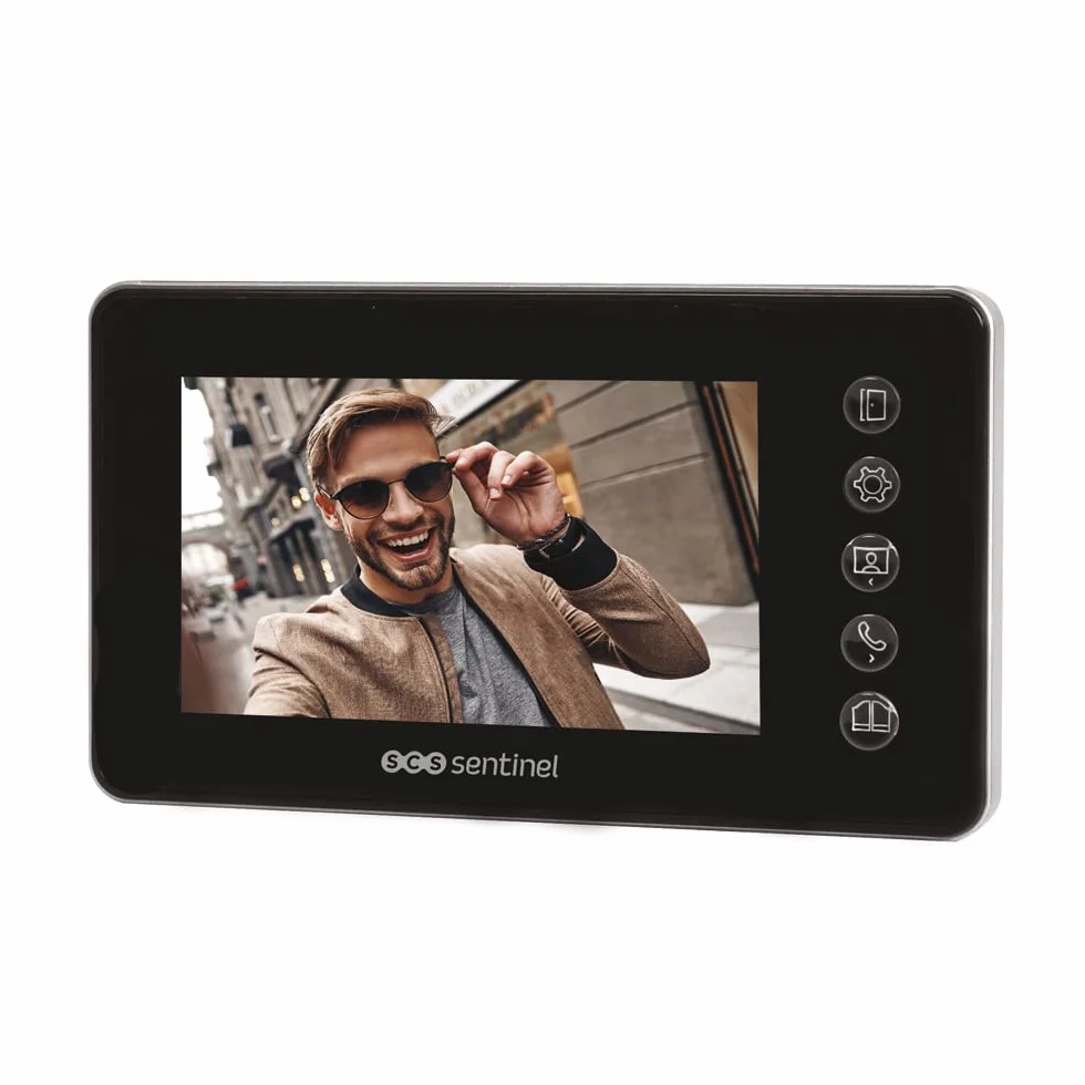 SCS Sentinel - PVF0050 - Interphone Vidéo Filaire Prim' VisioFirst 4.3 -Caméra et Audio - Ouverture Portail, Portillon, Gâche Électrique - 1 Platine Extérieure1 Moniteur - Garantie 3 Ans
