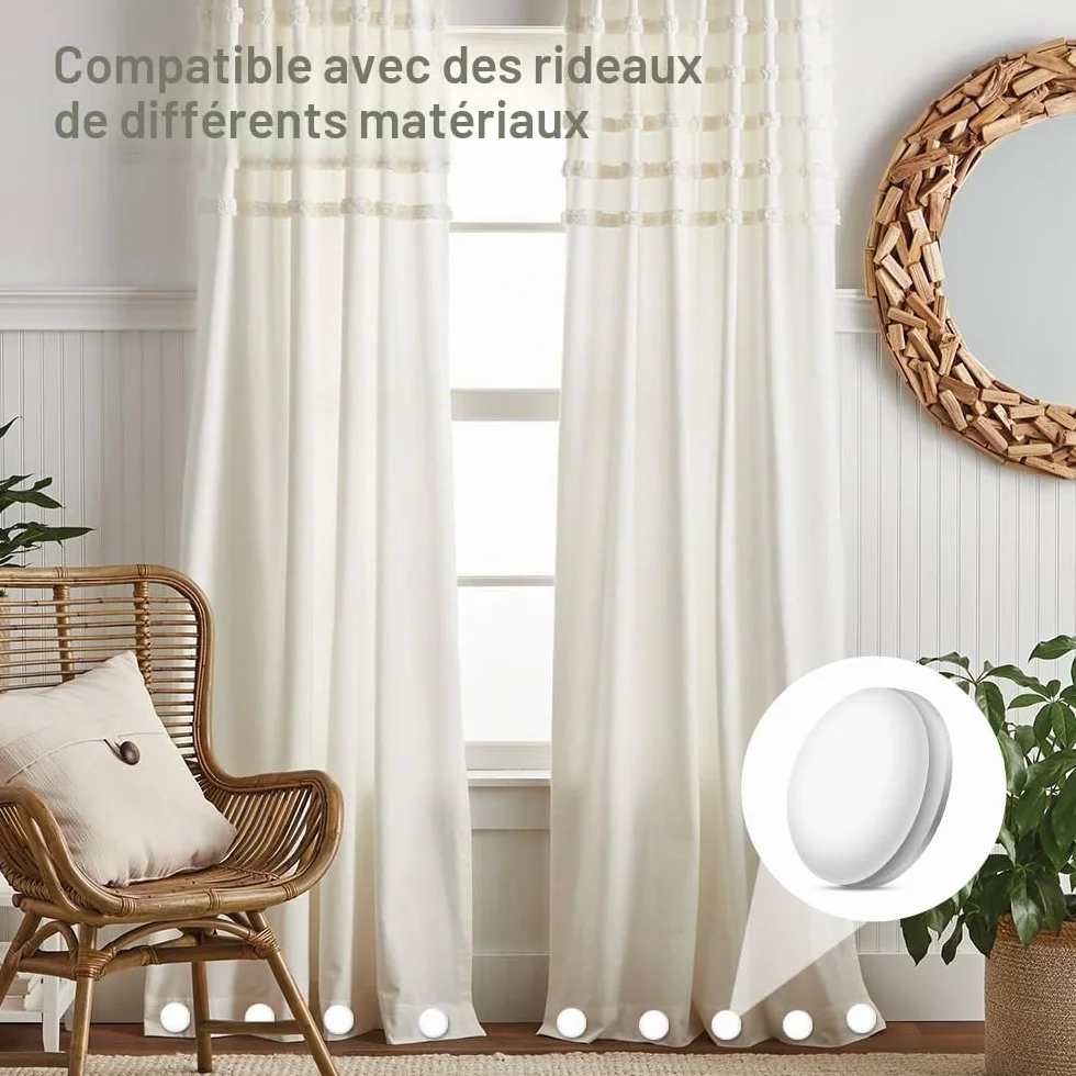 Poids de Nappe de Table Exterieur, Pince de Nappe Extra Lourde avec Aimant en Acier Inoxydable, 10 Pièces (Blanc)