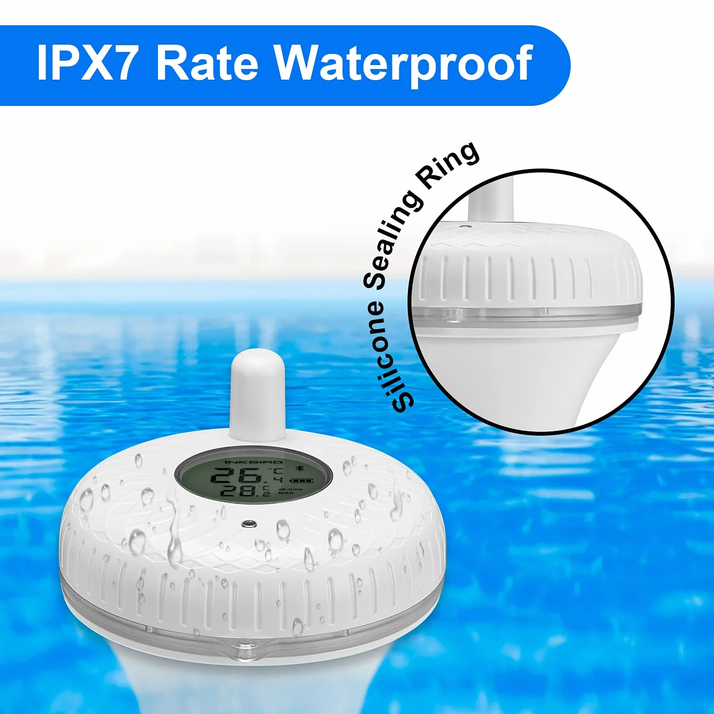 Inkbird Thermomètre Piscine Bluetooth Contrôle App Enregistreur Température