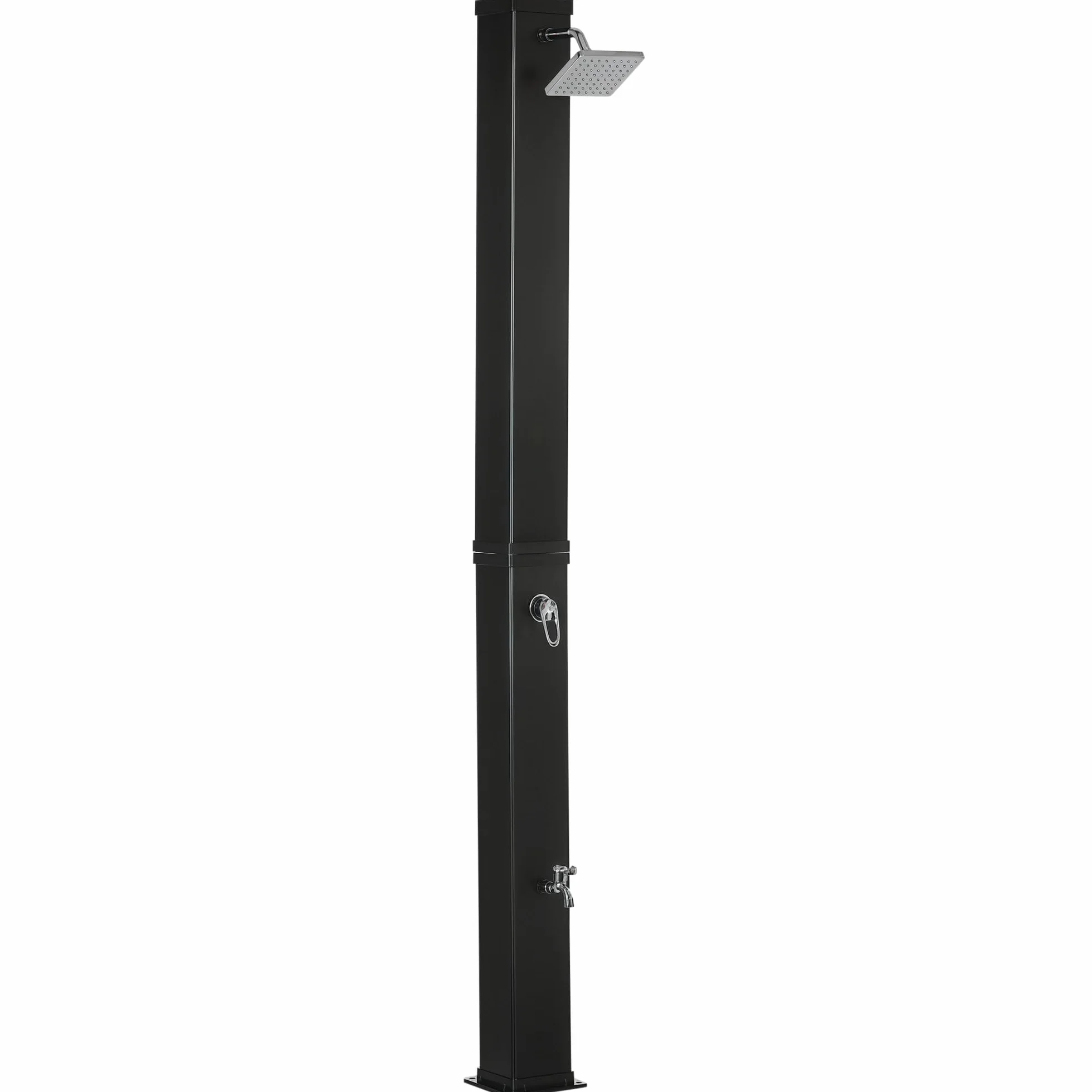 Outsunny Douche Solaire de Jardin 40L Tête Rotative 360° Eau Chaude/Froide 60°C Sans Raccordement Électrique Noir