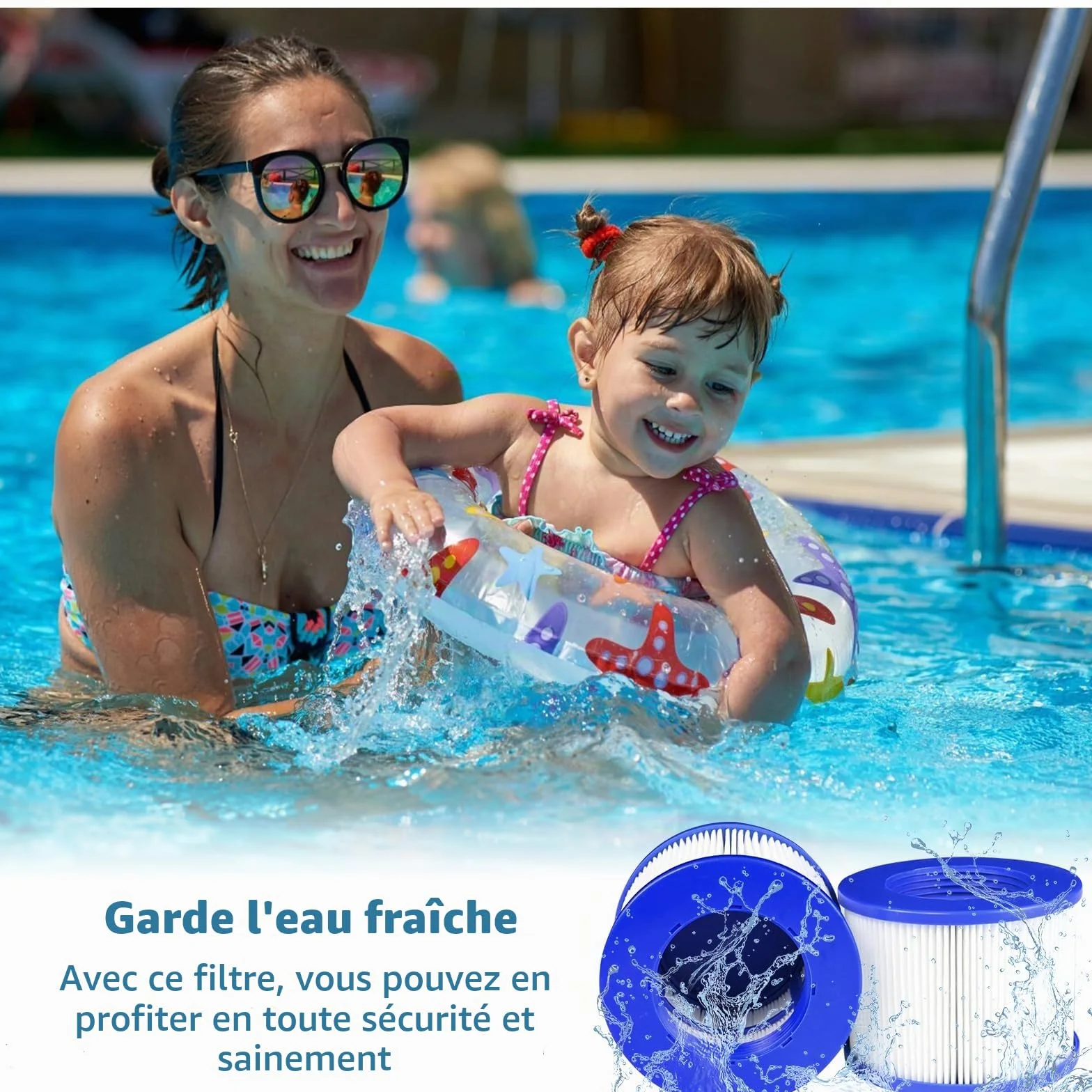 Filtre Spa Infinite à Visser, Cartouche Filtrante 75x100 mm pour Clever Spa Cosy Spa Lumix (4 pièces)