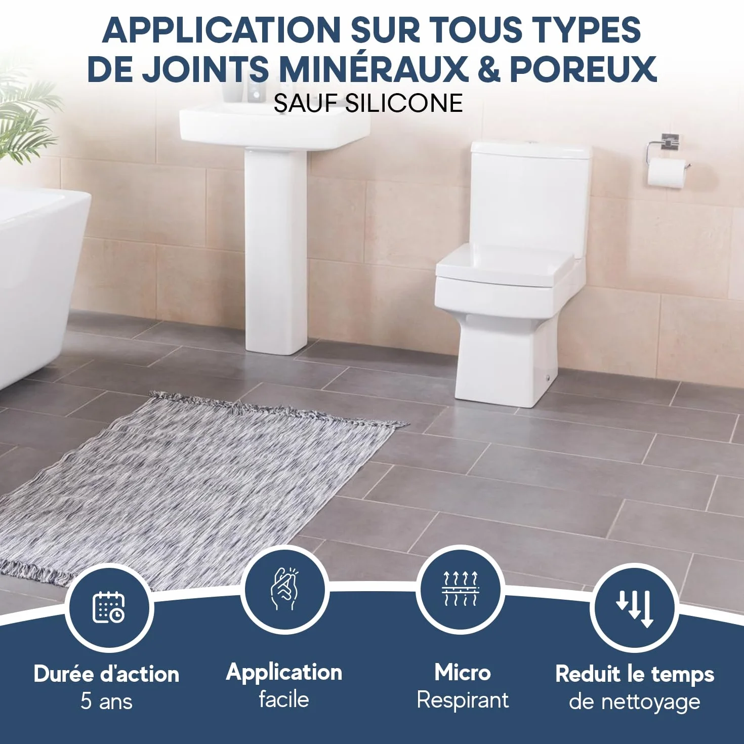 NANOPROTECTION Traitement Hydrofuge Joints De Carrelage 250 ml, Imperméabilisant Haute Efficacité Jusqu’À 25 m², Pour Douche Cuisine Et Sols Carrelés, Protège Les Joints