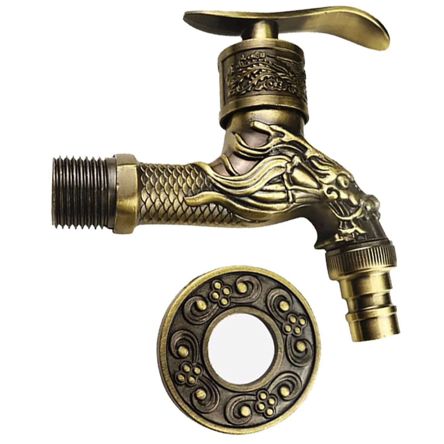 Robinet de Jardin Vintage Antique en Bronze Laiton