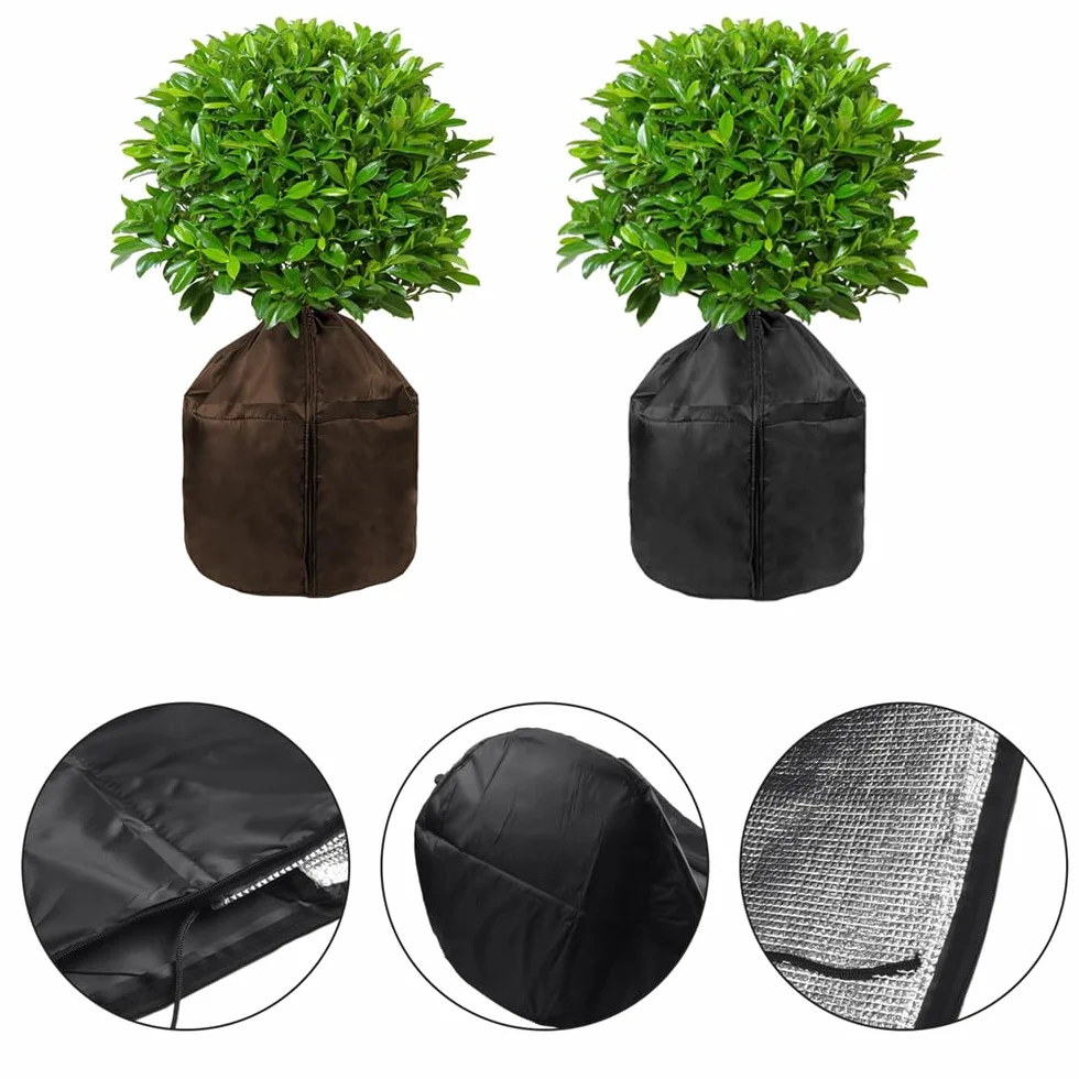 Housse de Protection pour Plantes en Pot d'Hiver 65x70cm avec Cordon de Serrage