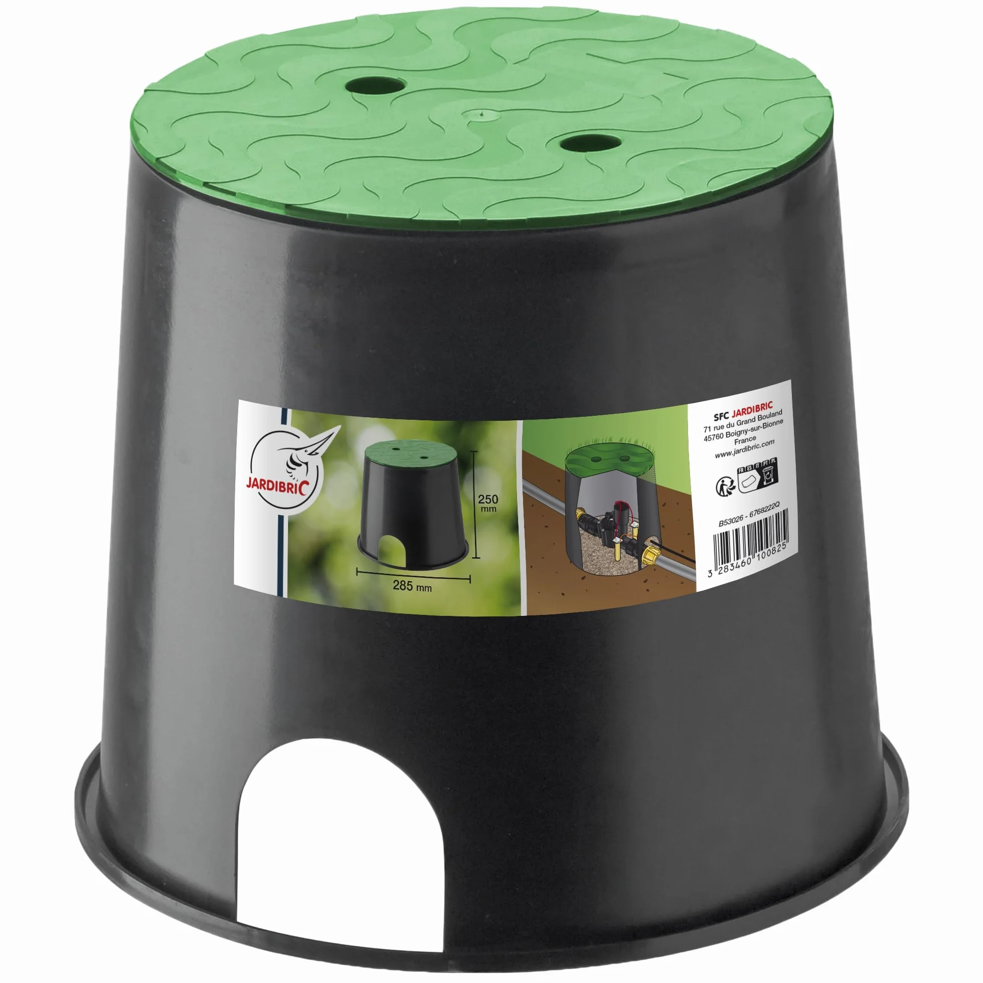 Regard Arrosage Circulaire 285 x 250 mm Polypropylène Enterré 1 à 2 Électrovannes