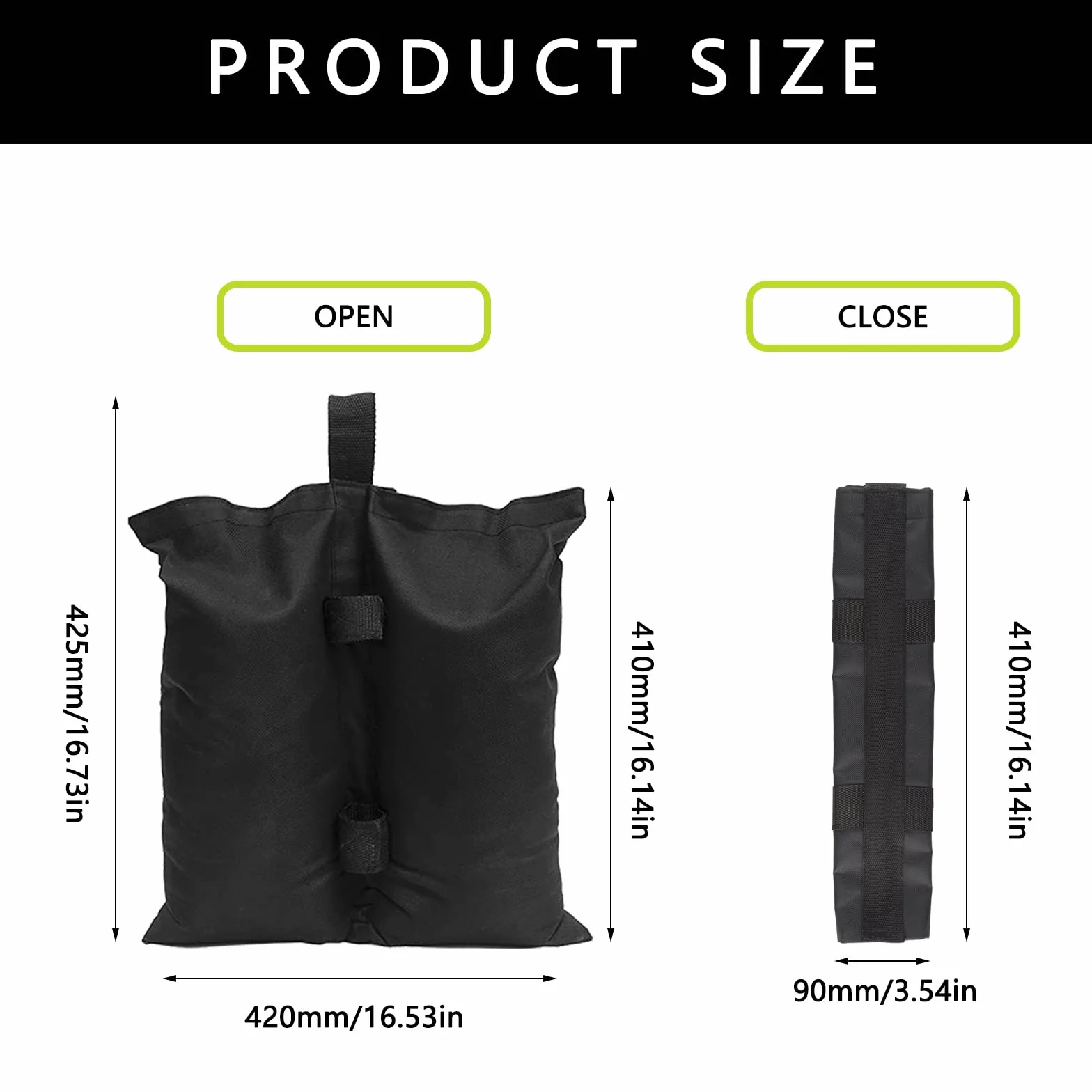 Sac de Sable pour Parasol 4pcs, Pied de Tonnelle Lestage Tissu Oxford 800d
