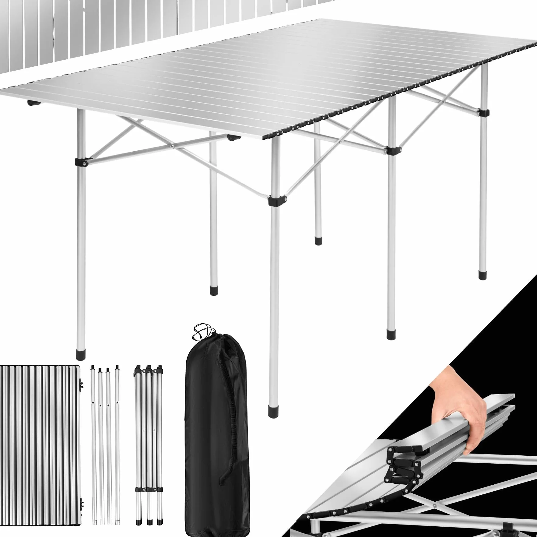 TecTake Table Pliante de Camping Aluminium Jardin BBQ Barbecue Pique-Nique Portable