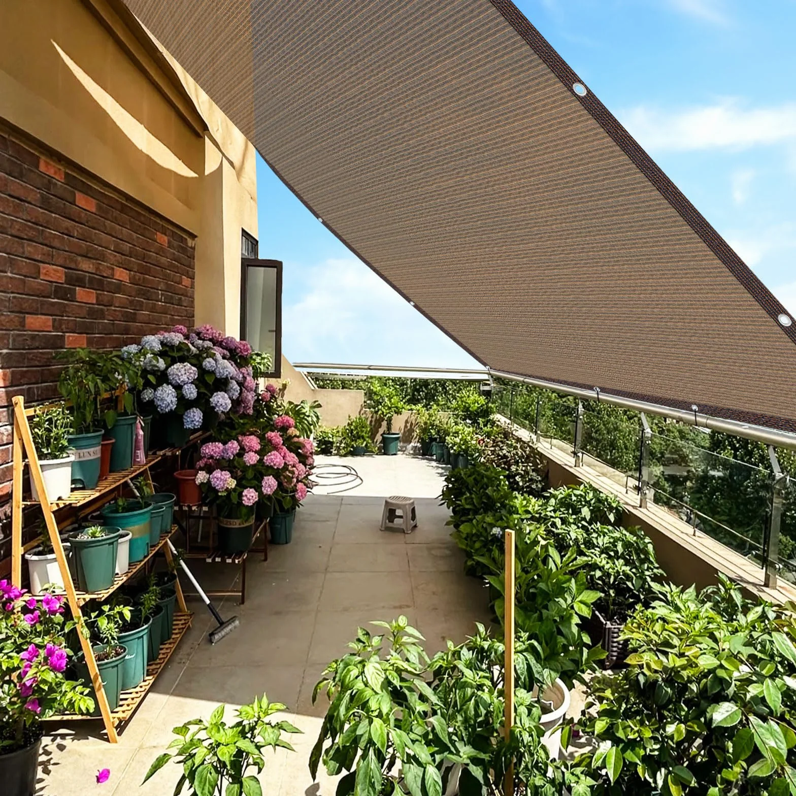 Toile d'ombrage Filet Protection Solaire 80% UV Tissu Coupe-Vent pour Serre Jardin Pergola