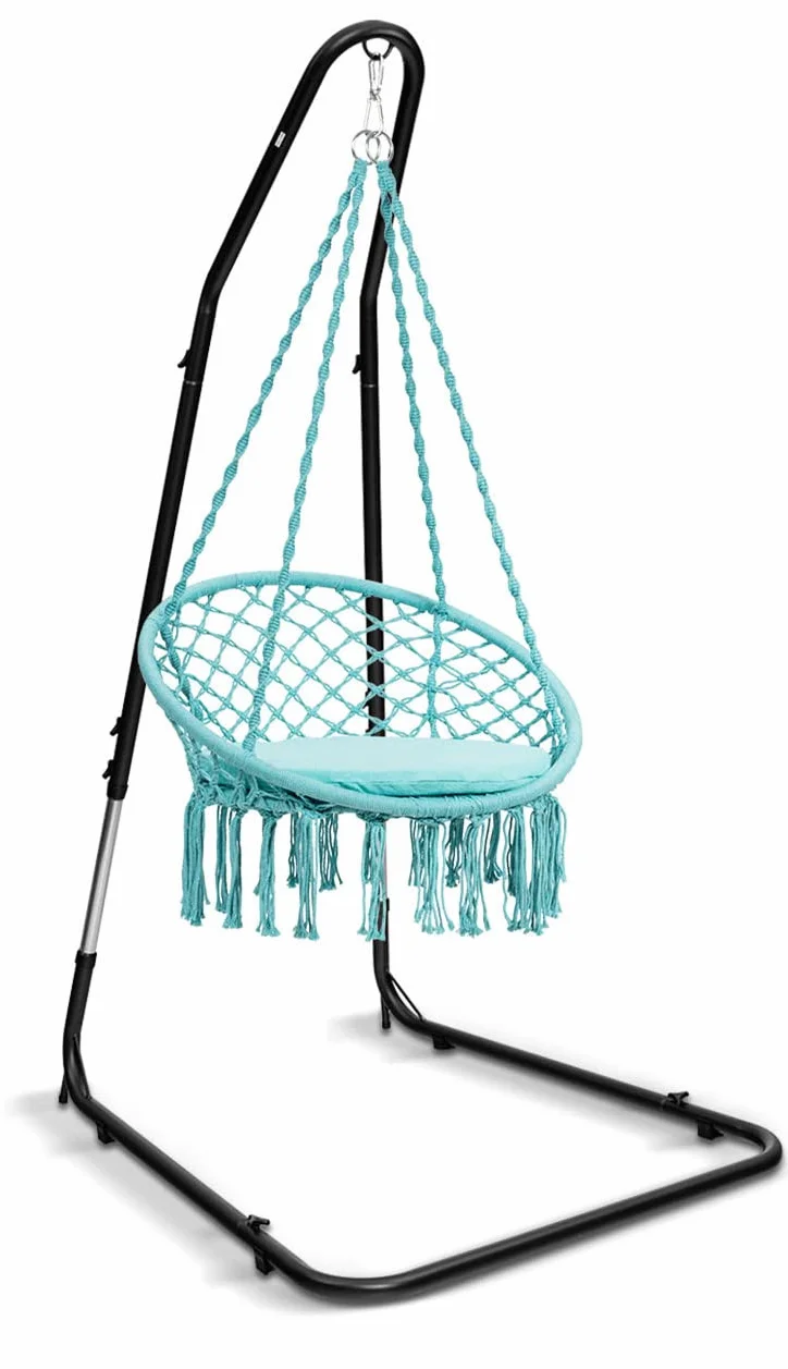 GIANTEX Fauteuil Support Hauteur Réglable 200-240CM, Support Hamac Acier, Crochet Sécurité, Pieds Antidérapants, Charge Max 150KG