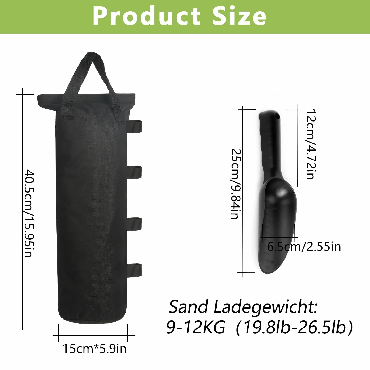 Sacs de Sable Pliables Portables pour Tonnelle, 4 Pièces, Oxford Super Porteur Qualité Industrielle
