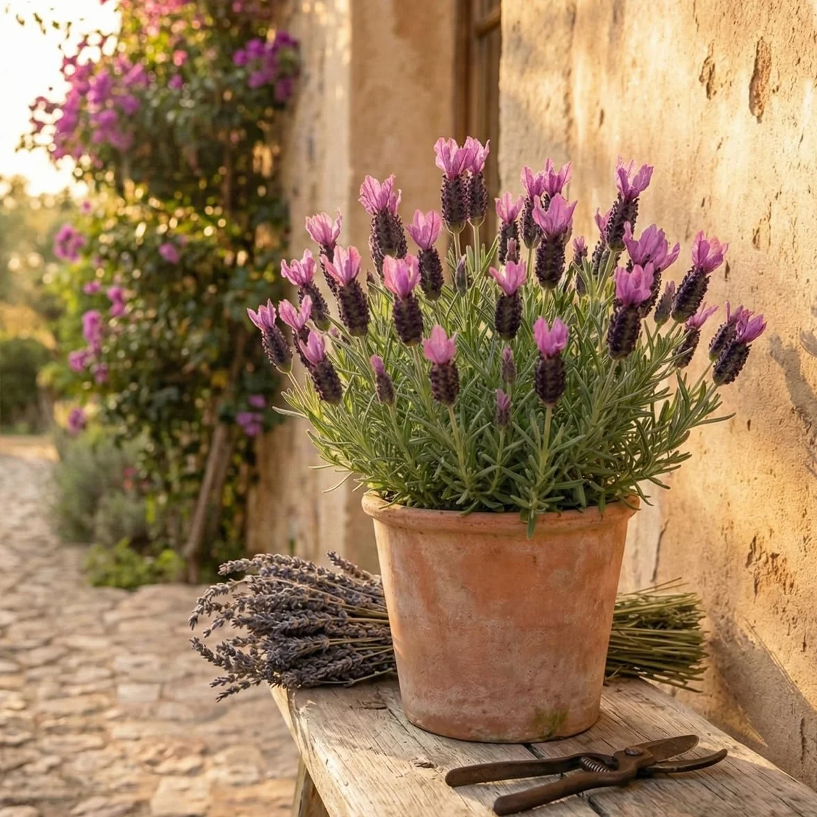 Bloomique Lavandula Stoechas Anouk Lavande Papillon Rustique Hauteur 20-25 cm Pot 12 cm