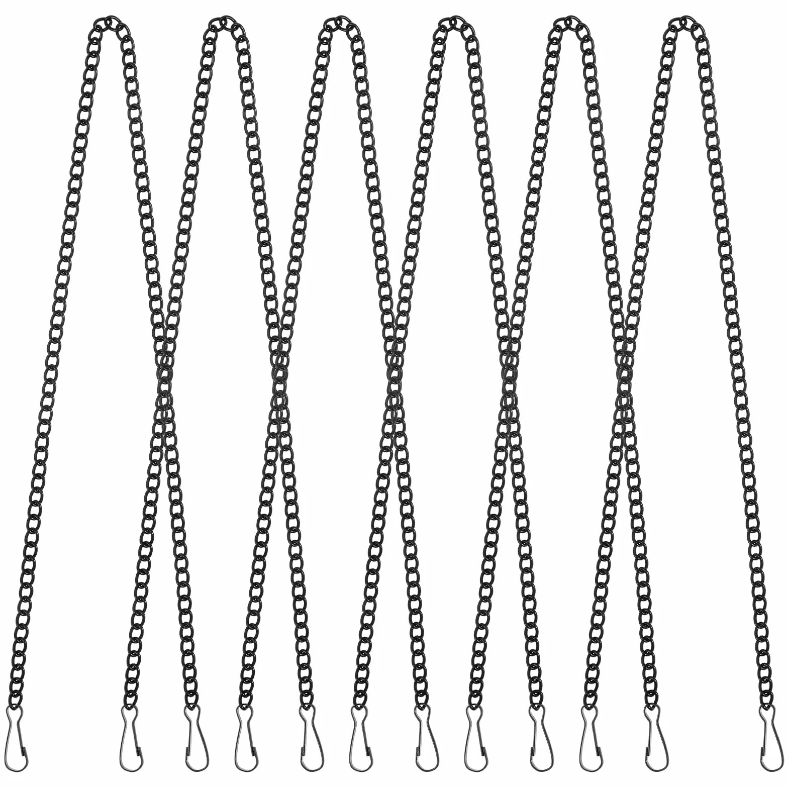 Lot de 6 chaînes métal avec crochets, chaînes suspendues réglables robustes pour décorations, mangeoires, pots de fleurs