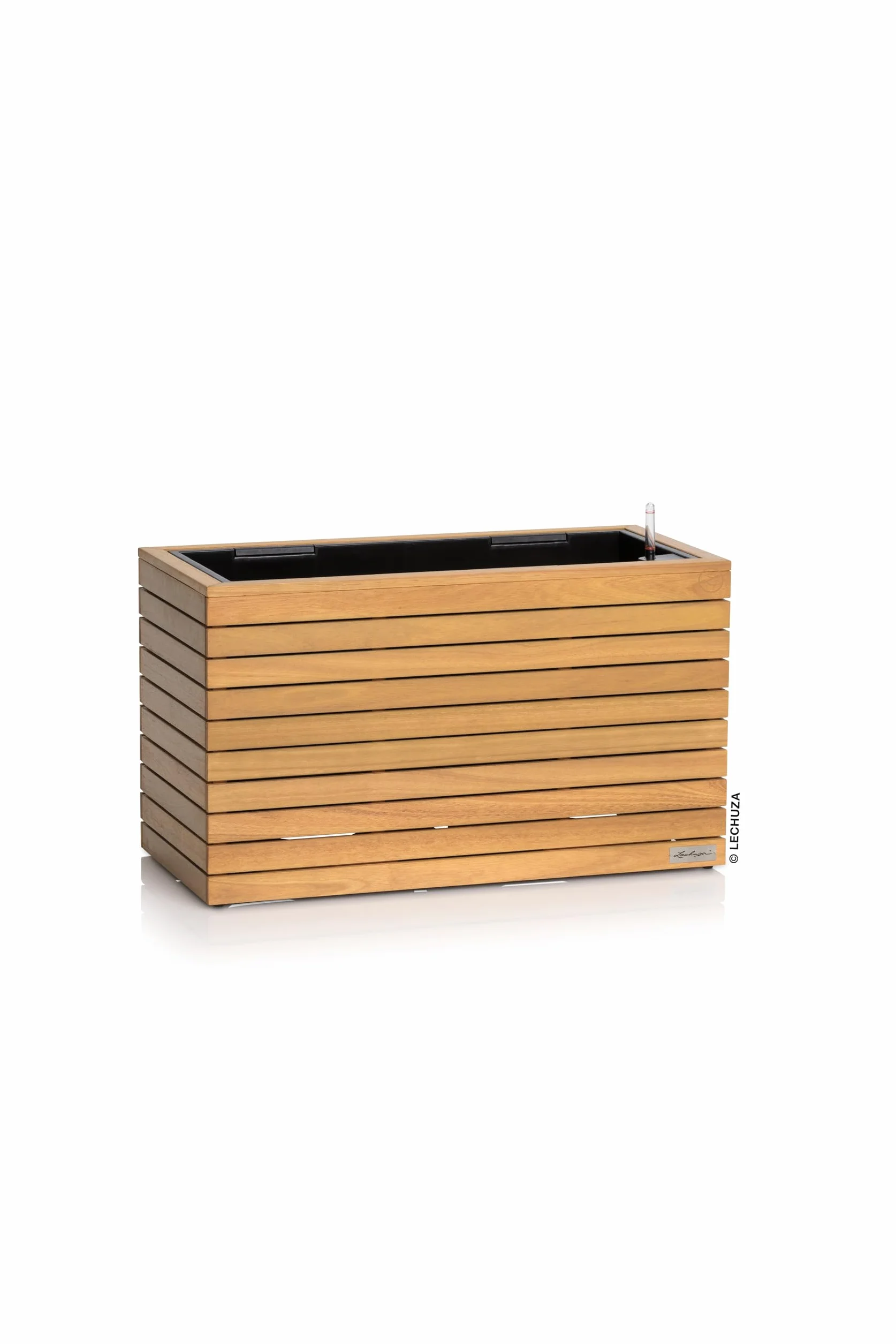 Lechuza PALO Natural Wood Low Pot avec système d'irrigation 80 cm Bois d'eucalyptus