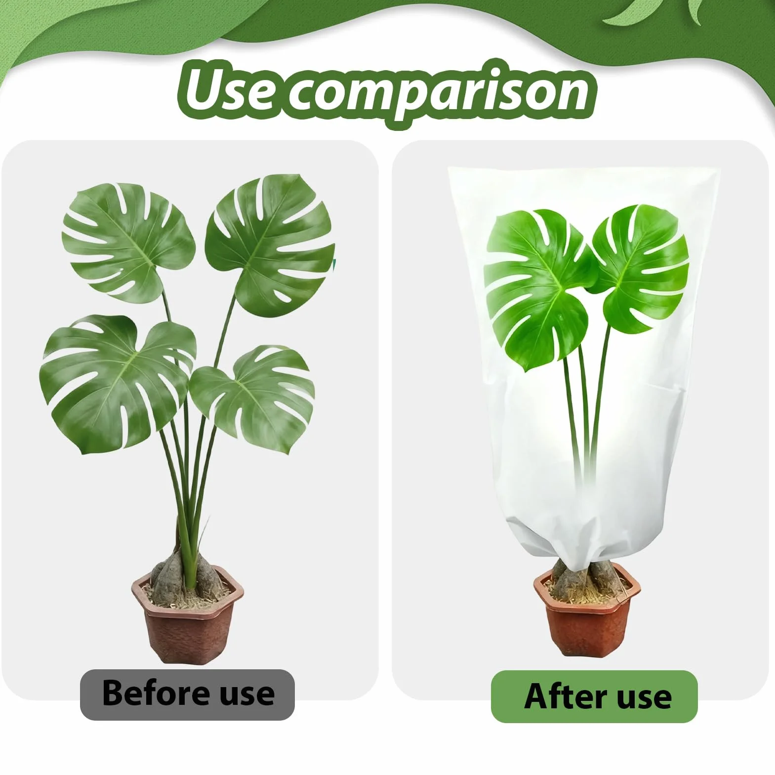 Voile d'Hivernage pour Plantes Extérieur 80x100 cm 2PCS Housse Protection Contre Le Gel Réutilisable
