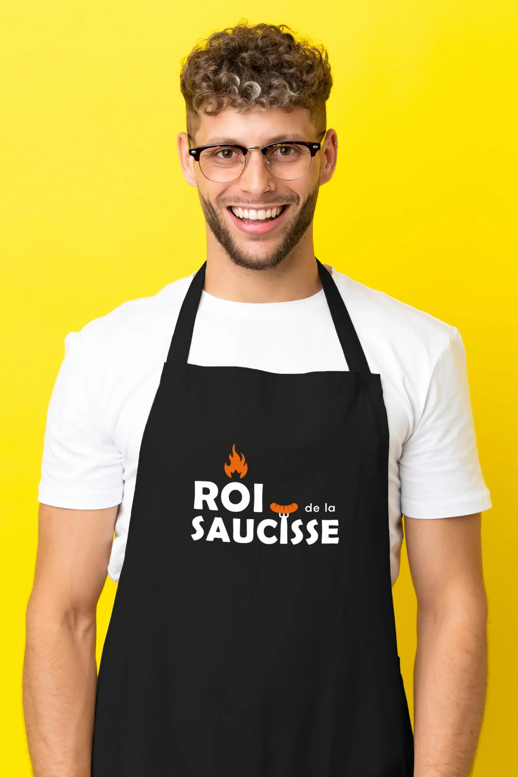 Tablier de Cuisine Drôle Roi de la Saucisse Cadeau Maîtres du Barbecue