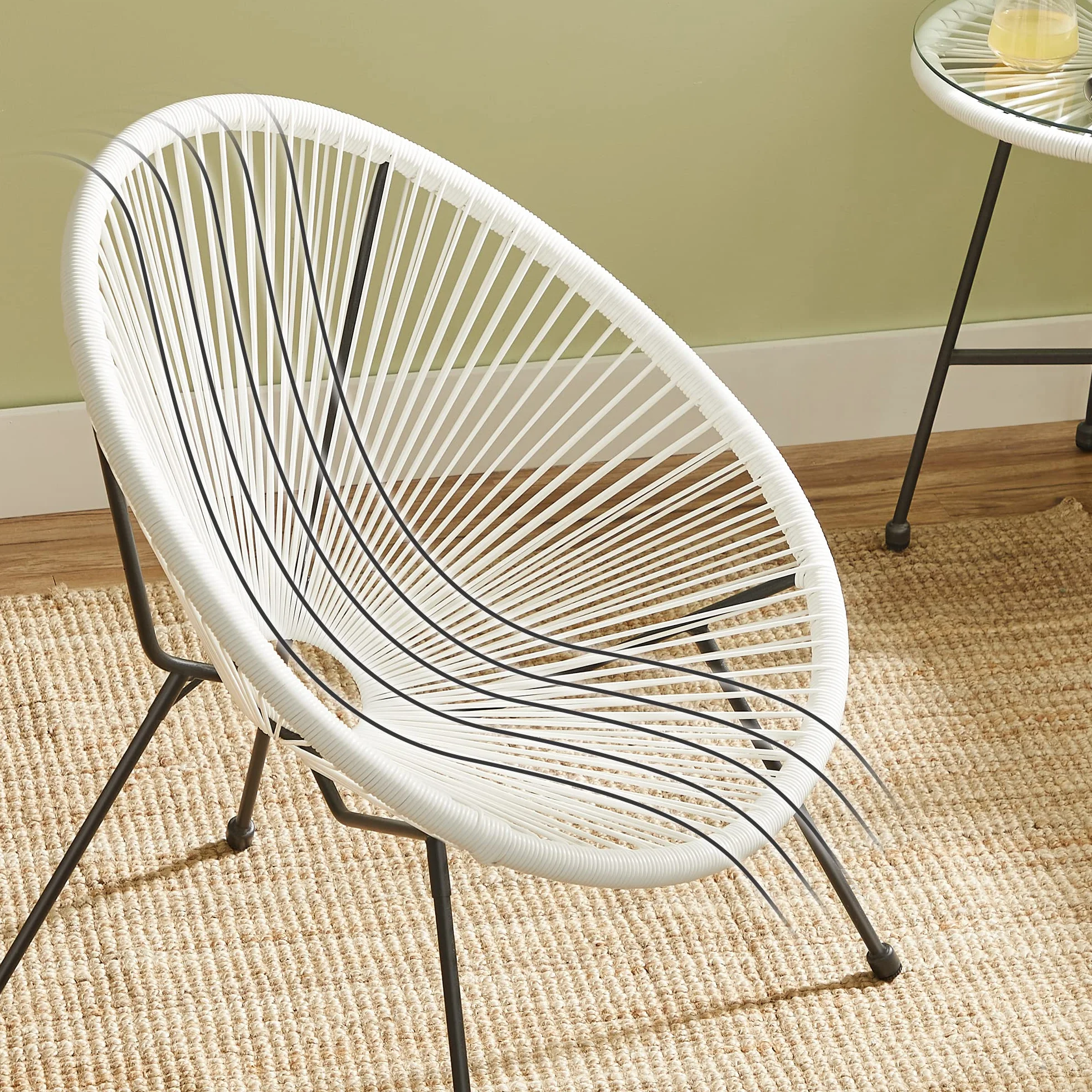 SONGMICS Salon de Jardin Acapulco Blanc GGF013W02