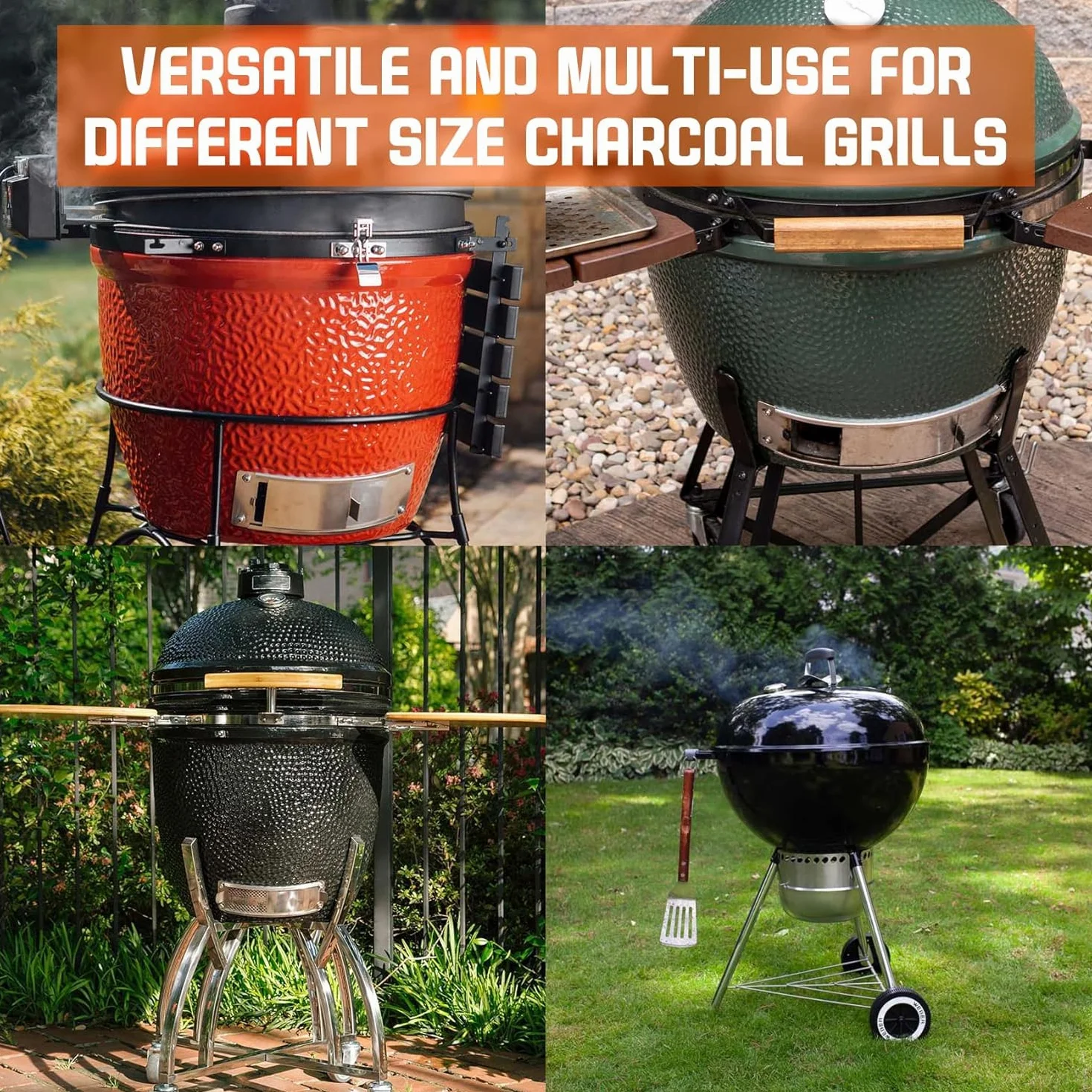 Onlyfire Flam Tisonnier Cheminée Racloir Cendre Acier Inoxydable Manche Bois Accessoires Cheminée Gril Kamado Four Pizza