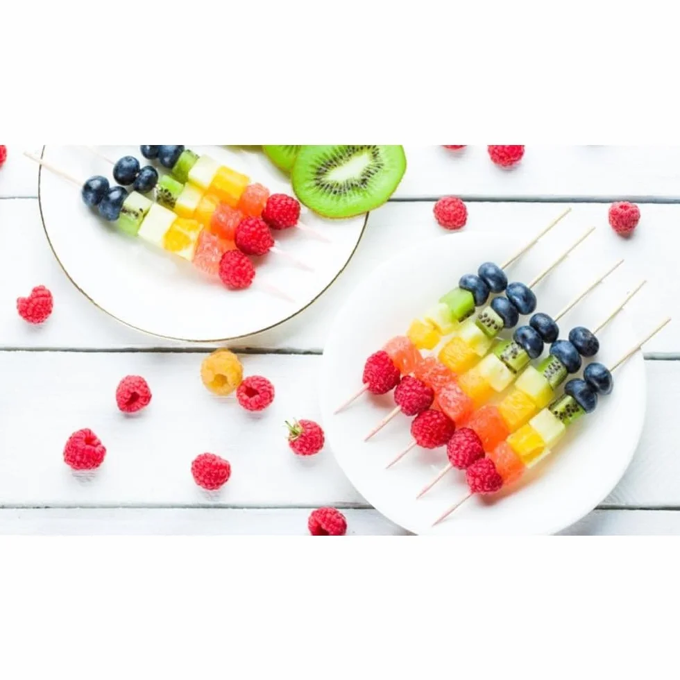 Pics à Brochettes en Bois 100 Pièces 25cm - Lot de 100 pour Barbecue, Fruits, Légumes