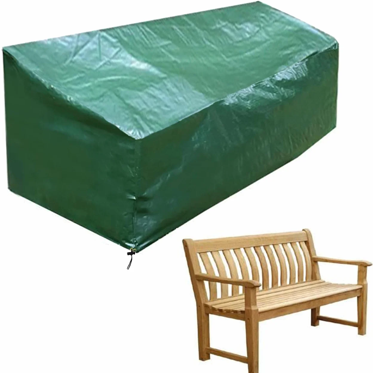 Housse imperméable banc jardin 4 places 193 x 66 x 63/89 cm vert