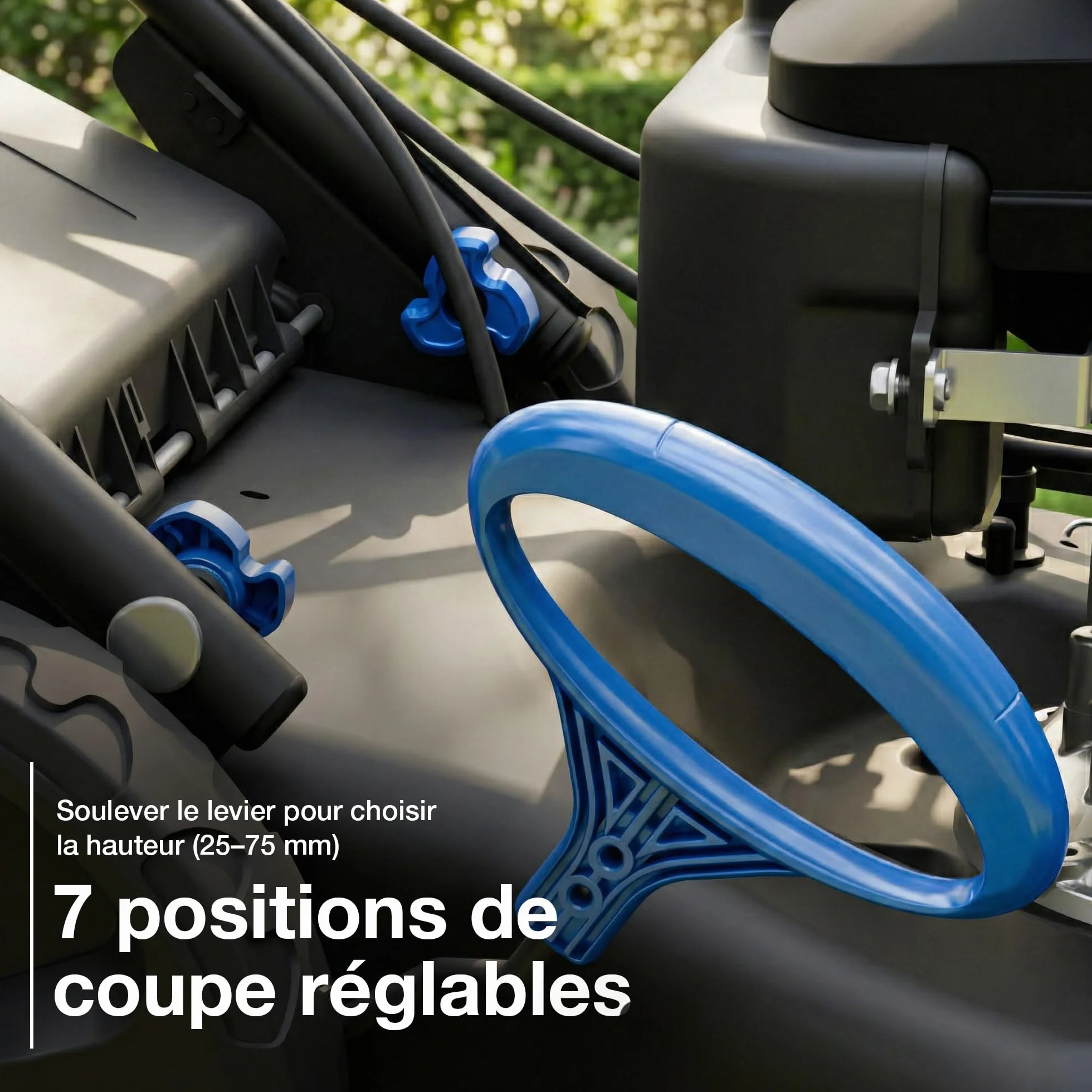 Hyundai Tondeuse à Gazon Thermique Autotractée 46 cm 139 cm3 3,7 CV 4 Temps Bac 60 L Coupe 4-en-1 Mulching Carter Acier HYM18150SPX