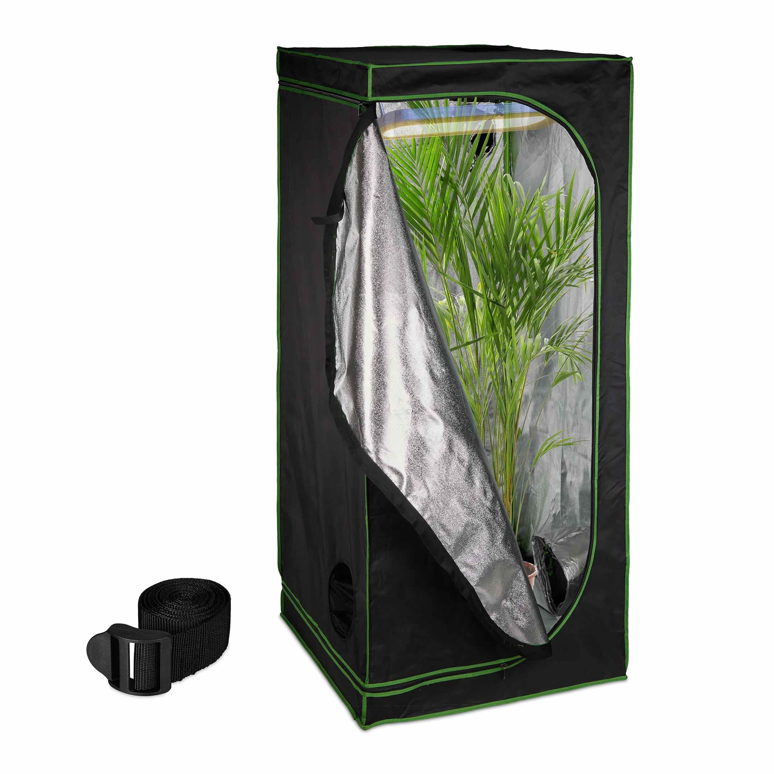 Relaxdays Chambre de Culture Film intérieur réfléchissant 95% HLP 180 x 80 x 80 cm Noir Vert