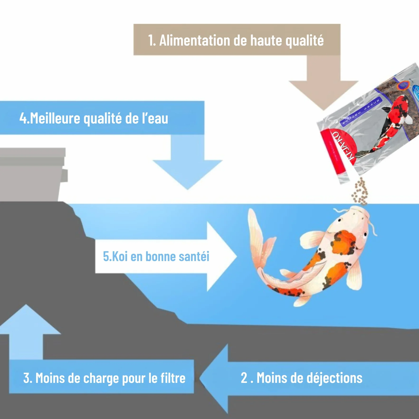 Nature Snack Nourriture pour Poissons koï 700 g, complémentaire Naturelle pour Kois, 16°C