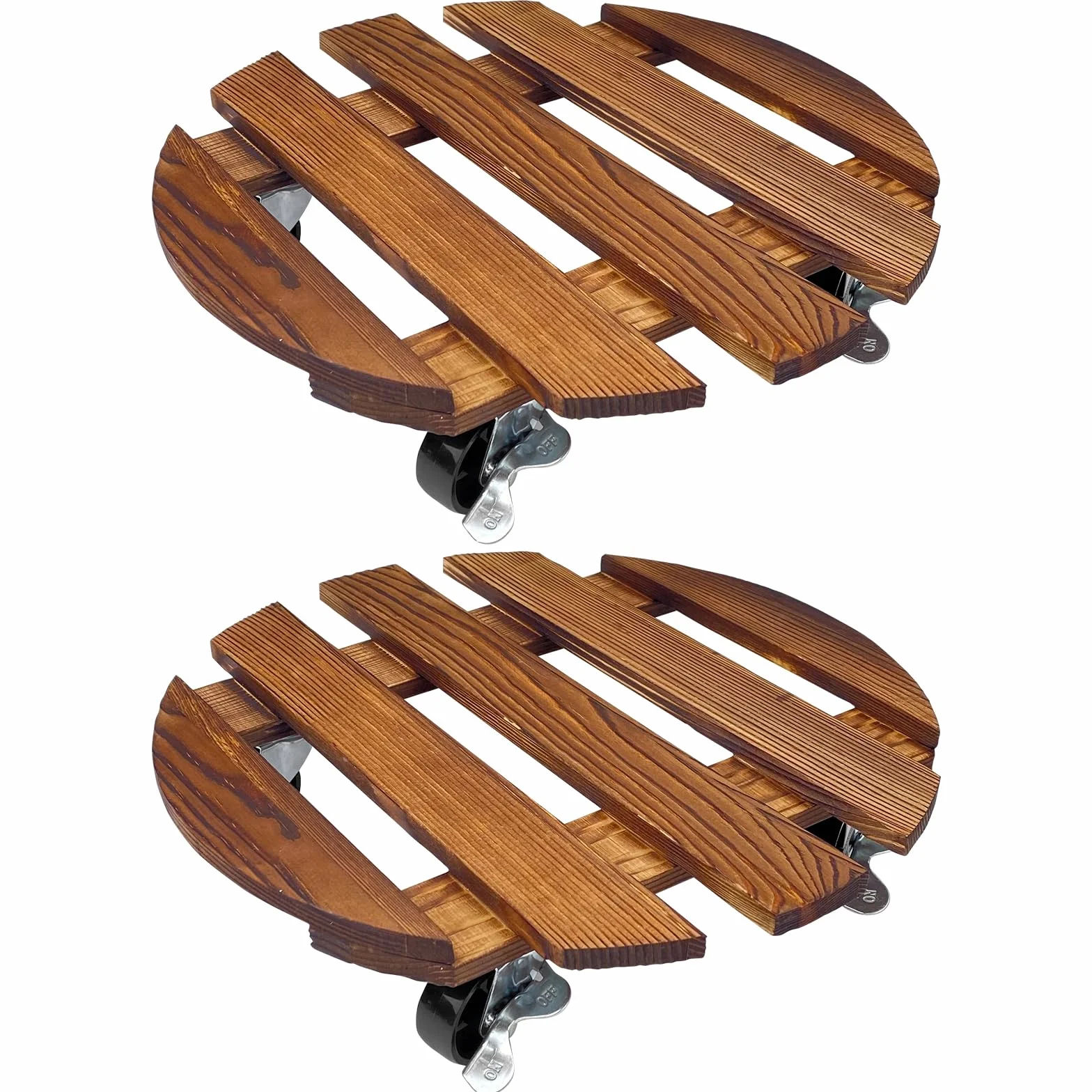 Lixiluxia Porte Plante à roulettes, Support Plante Exterieur Bois Massif, Capacité Charge 80kg