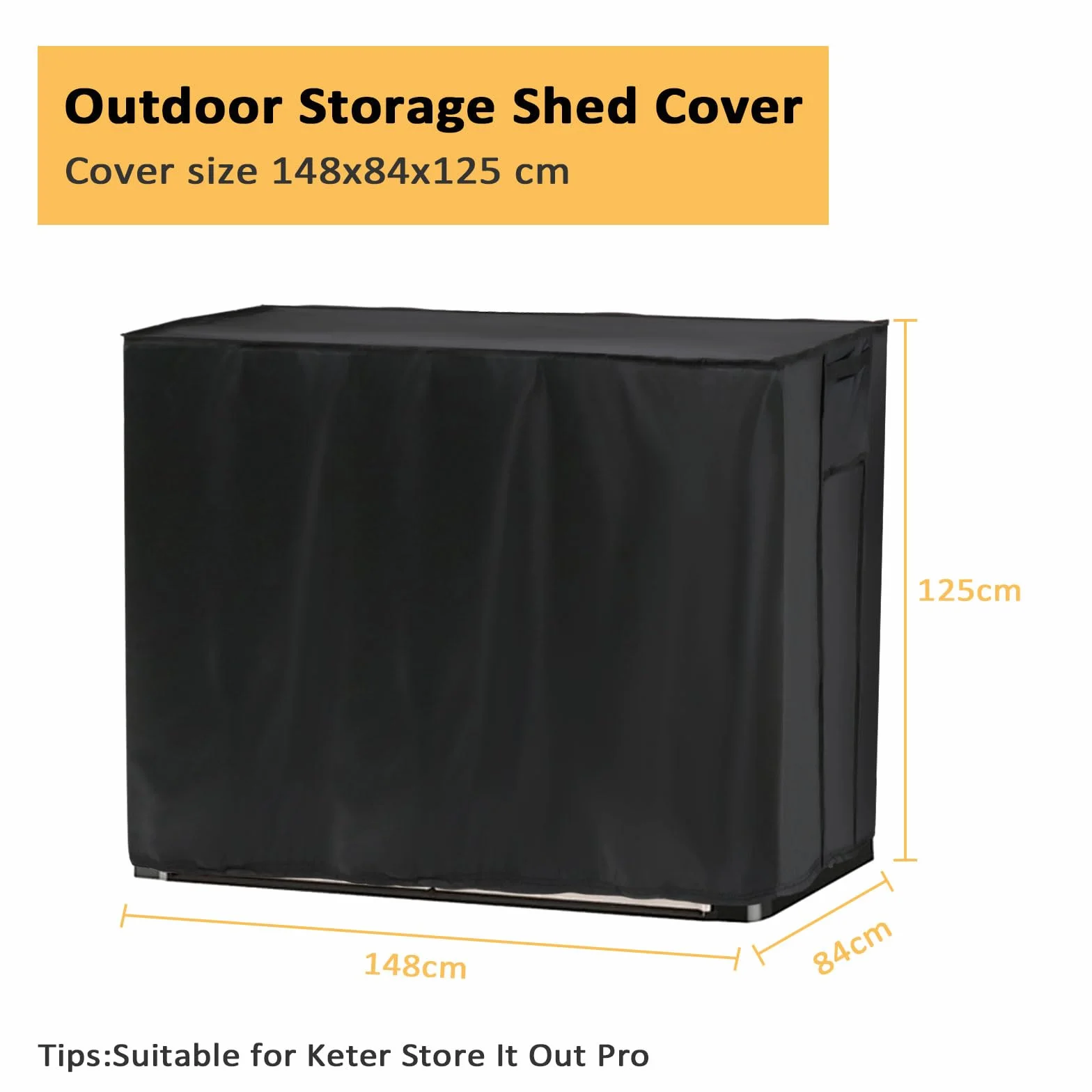 Housse de rangement rectangulaire imperméable 148 x 84 x 125 cm pour meubles de terrasse