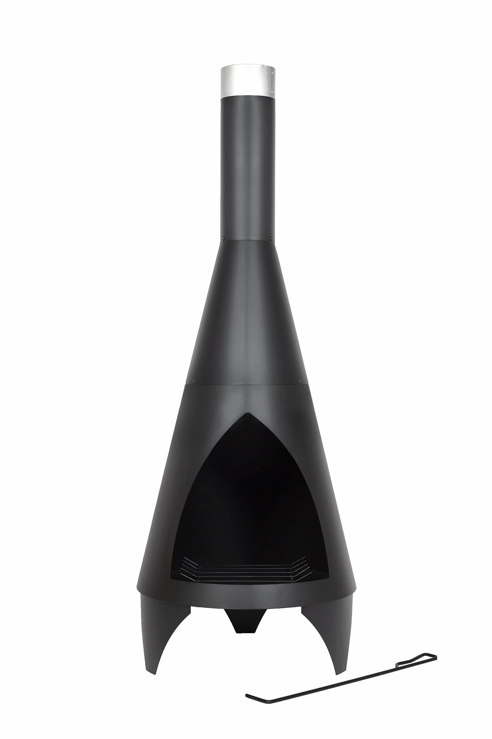 Colorado Cheminée d'extérieur chauffe-terrasse acier Noir Medium 160 cm