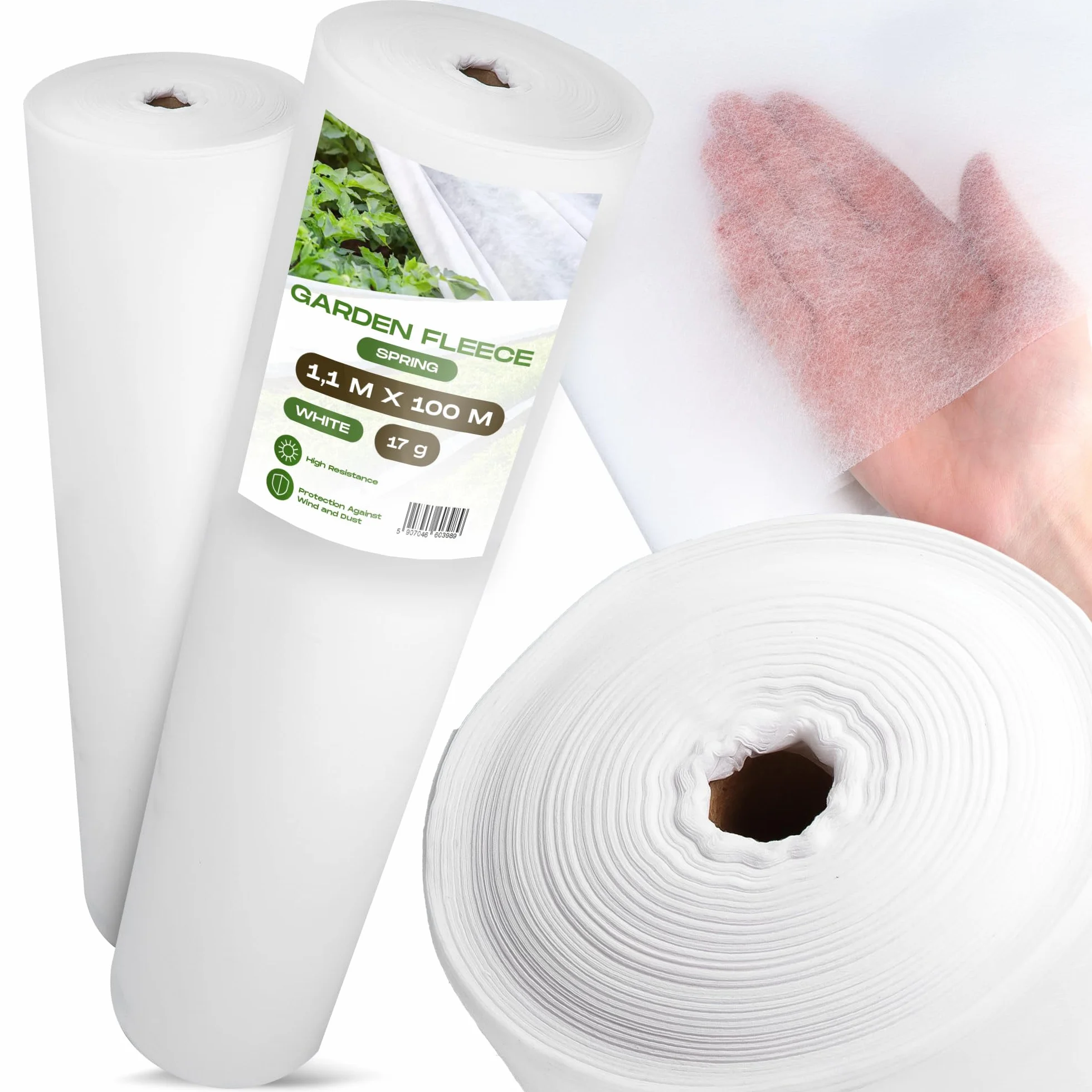 Voile Horticole Protection des Plantes 1,1 x 100m 17g Blanc Couverture Anti Insecte Jardin