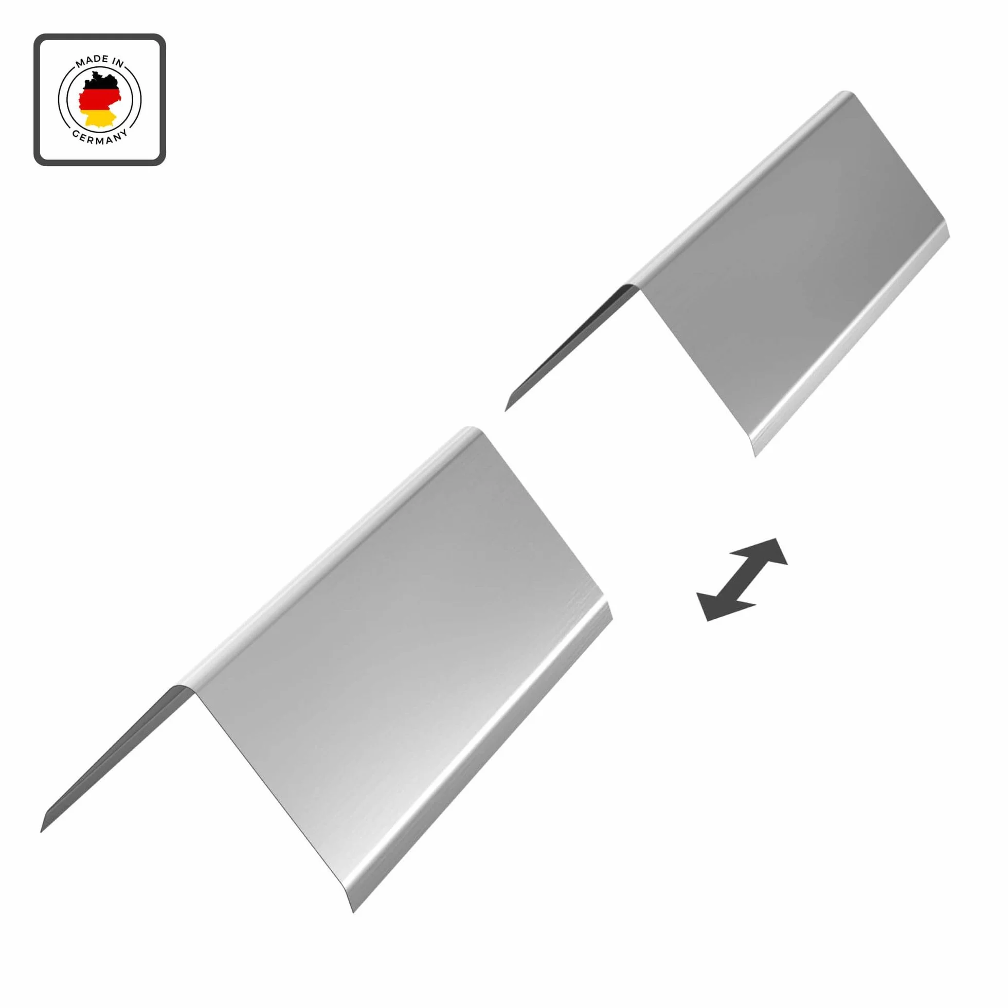 INEFA 200cm Tôle Faîtière Angle 80° Aluminium Argent Tôle de Toit Professionnelle