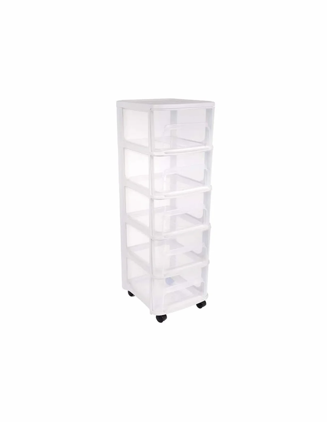 Tour de Rangement City 5 Tiroirs 32 x 37 x 97 cm Blanc Transparent