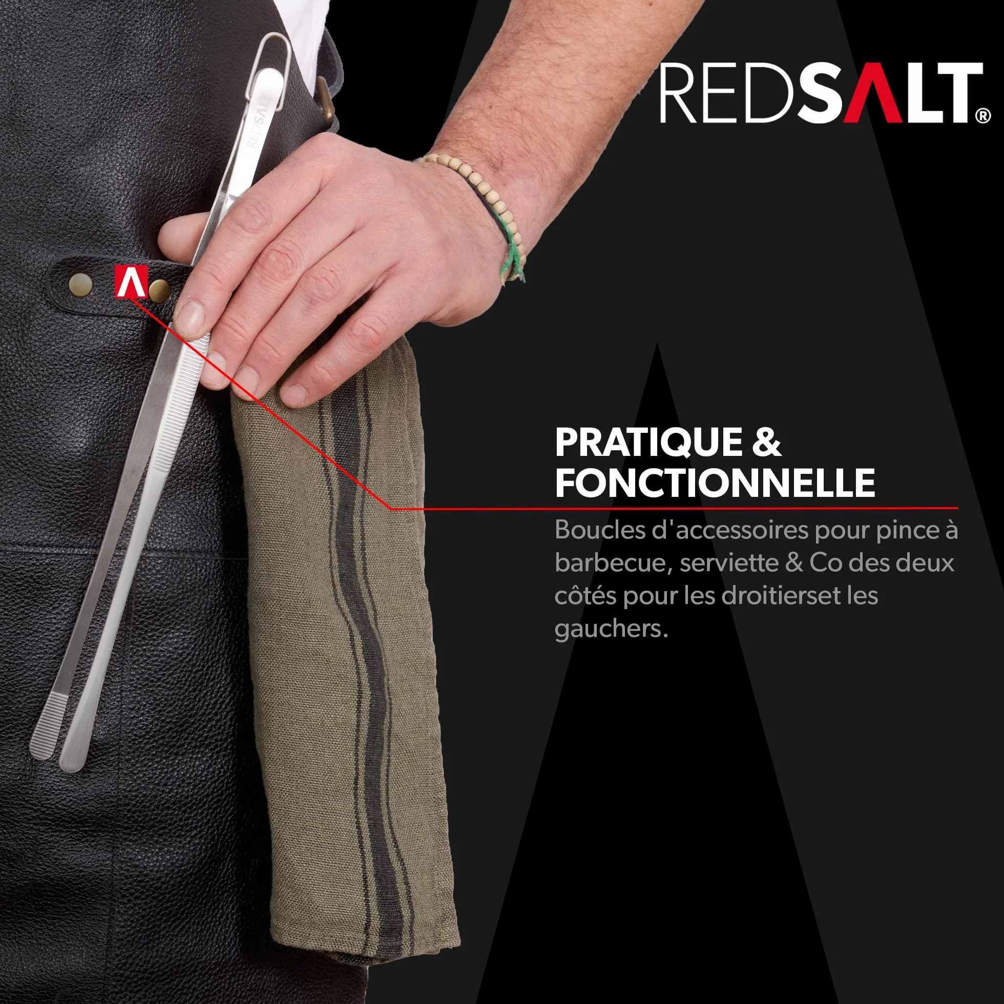 Tablier cuir de buffle souple suede barbecue 84x62cm accessoires cuisine exterieur serveur barman cadeau homme