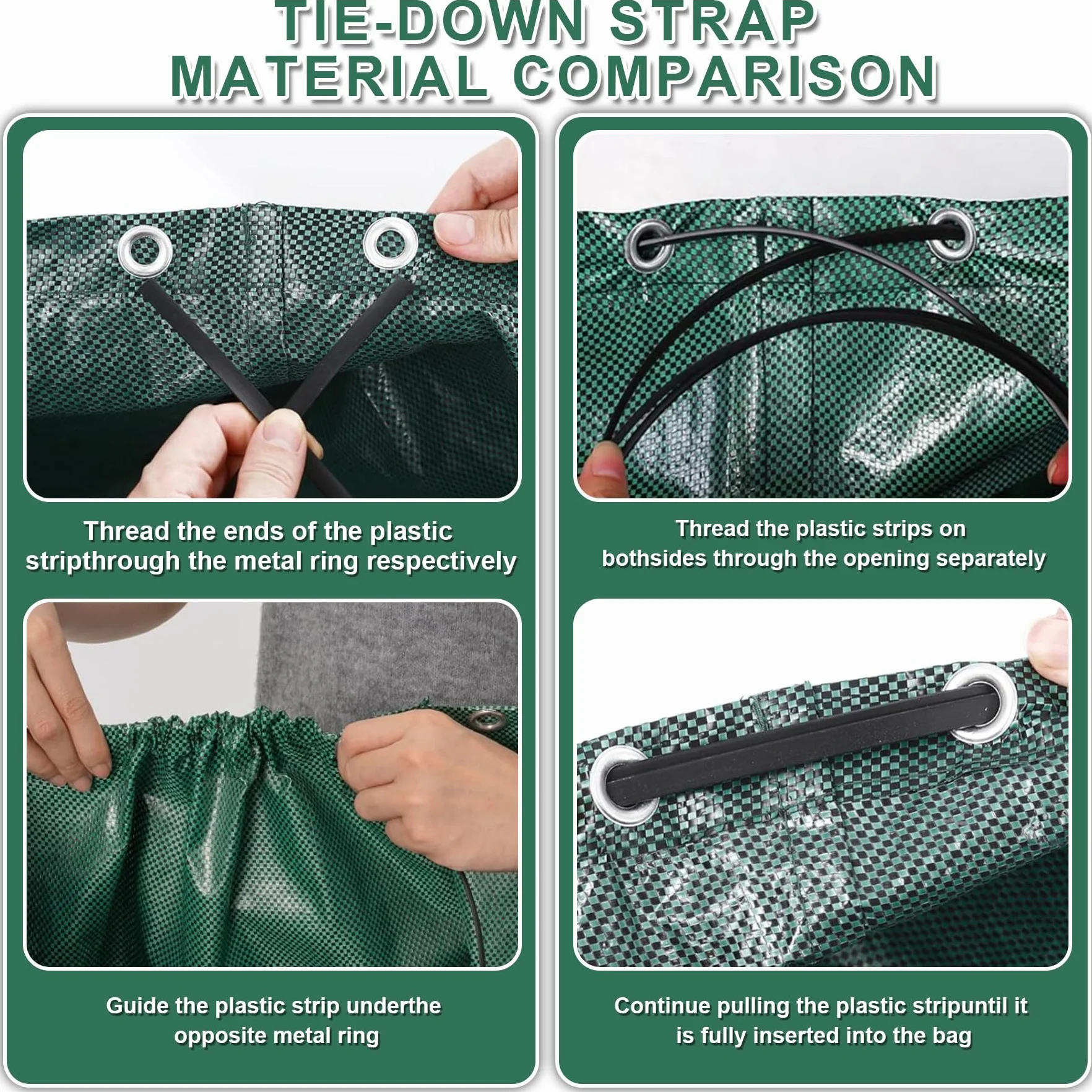 Sac Jardin 500L Vert Dechets Verts Pliables Reutilisables avec Poignees