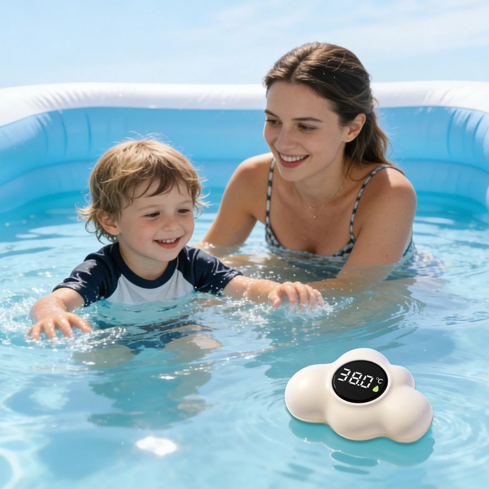 Thermomètre de Bain Bébé 3 Couleurs Écran LED Sans BPA