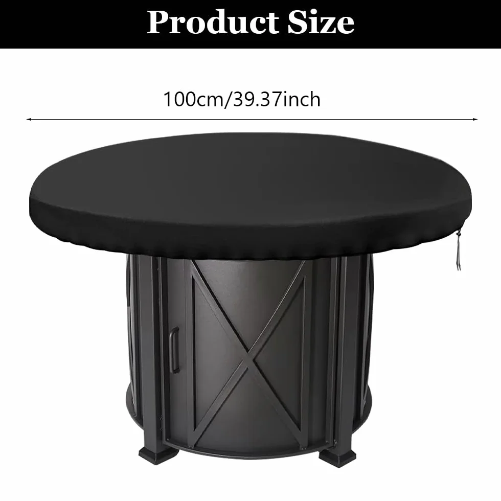 Housse de Protection pour Plaque de Feu 420D Ronde 100 cm Anti-UV Etanche Oxford Noir