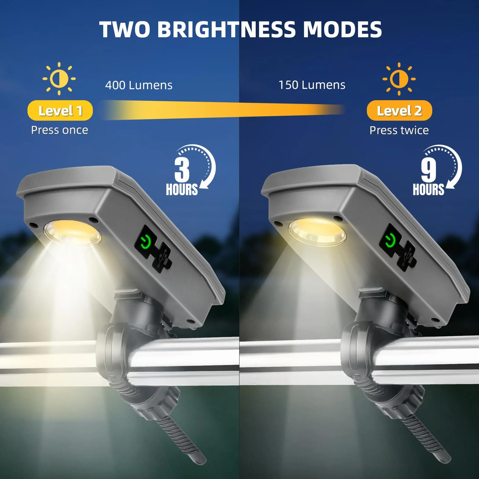 Lampe solaire barbecue Blackstone Weber Grill USB-C rechargeable solaire 360° allumage arrêt automatique