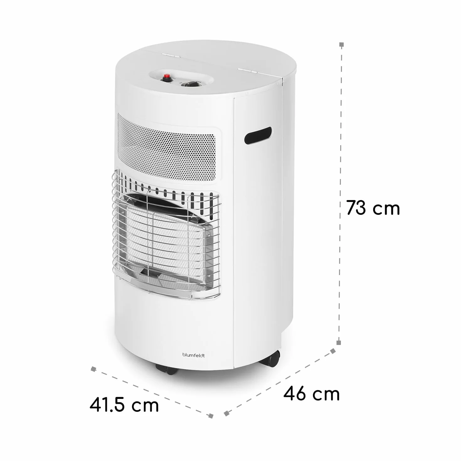 Blumfeldt Bonaparte radiateur à gaz brûleur céramique infrarouge 4,2 KW allumage électrique Blanc