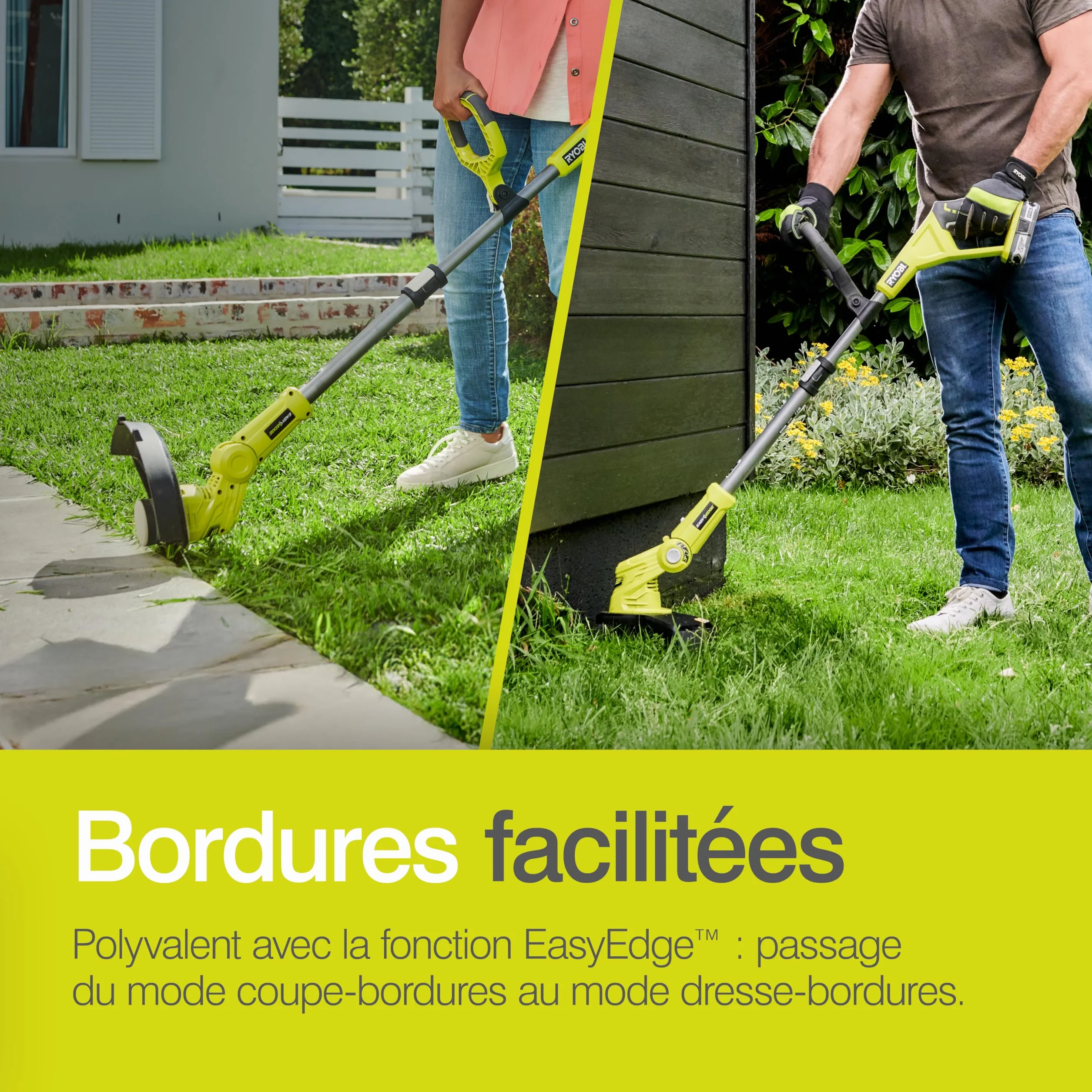 RYOBI Coupe-Bordures sans Fil 18V One+ OLT1832 Ø25-30 cm Hauteur Télescopique Mode Dresse-Bordure