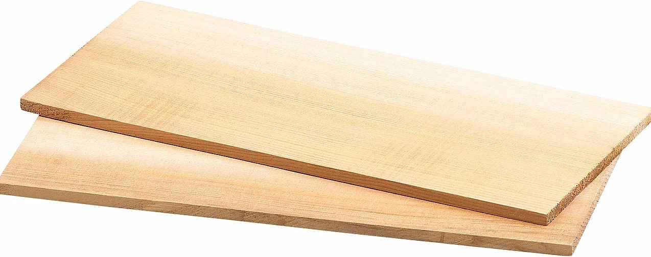 Rosenstein & Söhne Ensemble de 2 Planches à Fumer en Bois de cèdre avec Plaque en métal