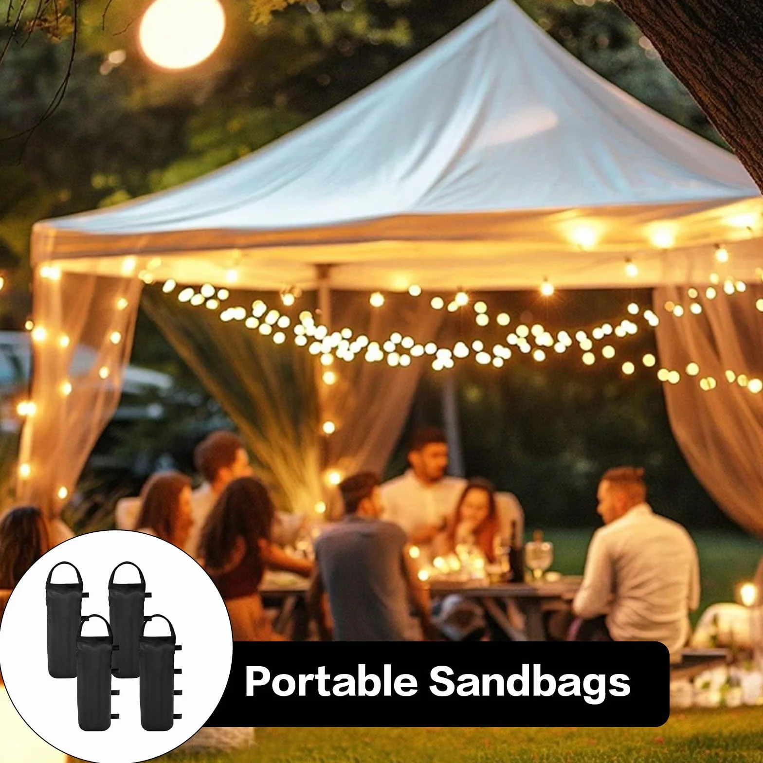 Sacs de sable pour tonnelle 420D lot de 4 pieds parasol tente auvent extérieur